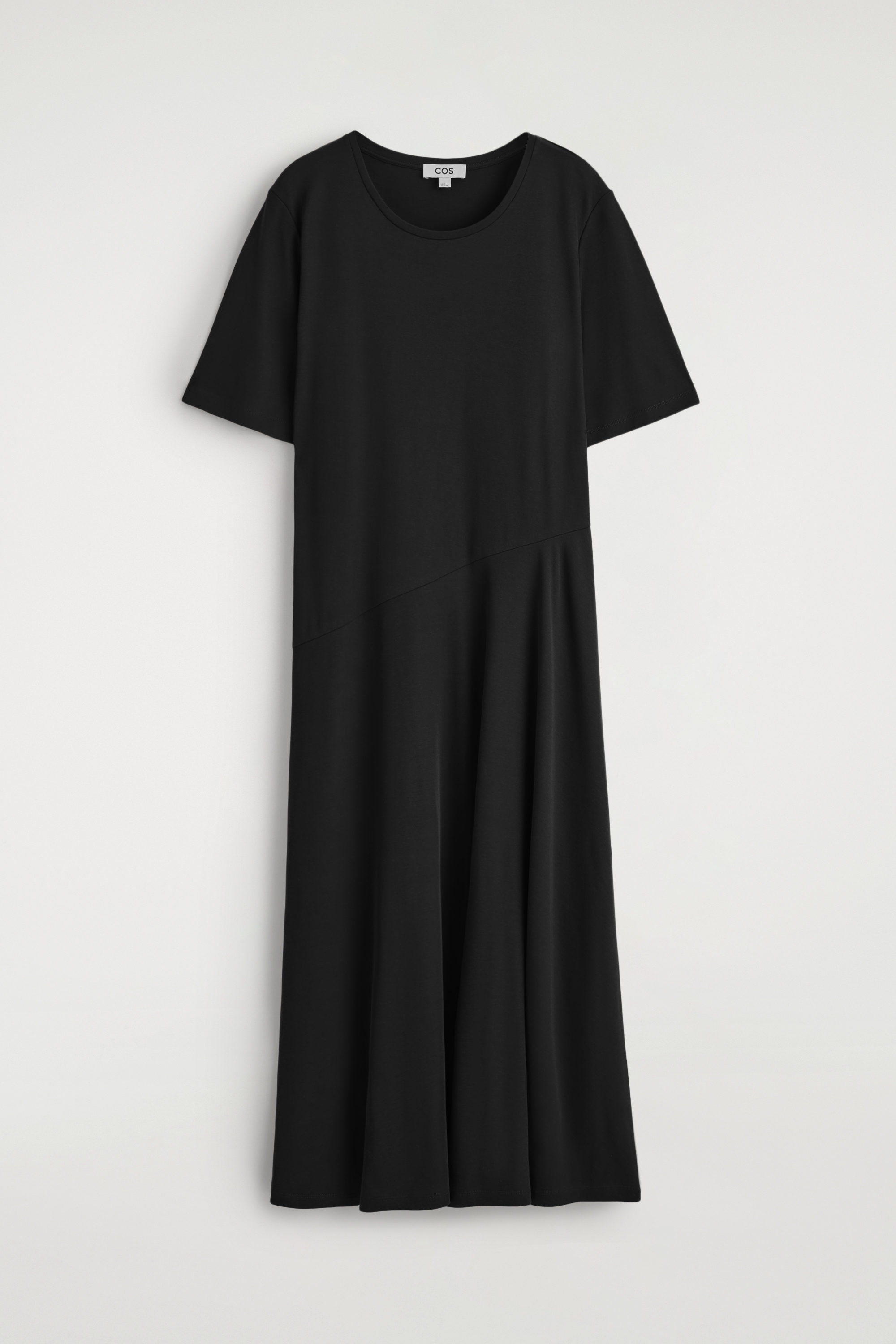 もも　0825 GATHERED V-NECK MAXI DRESS - WASHED BLACK | COS