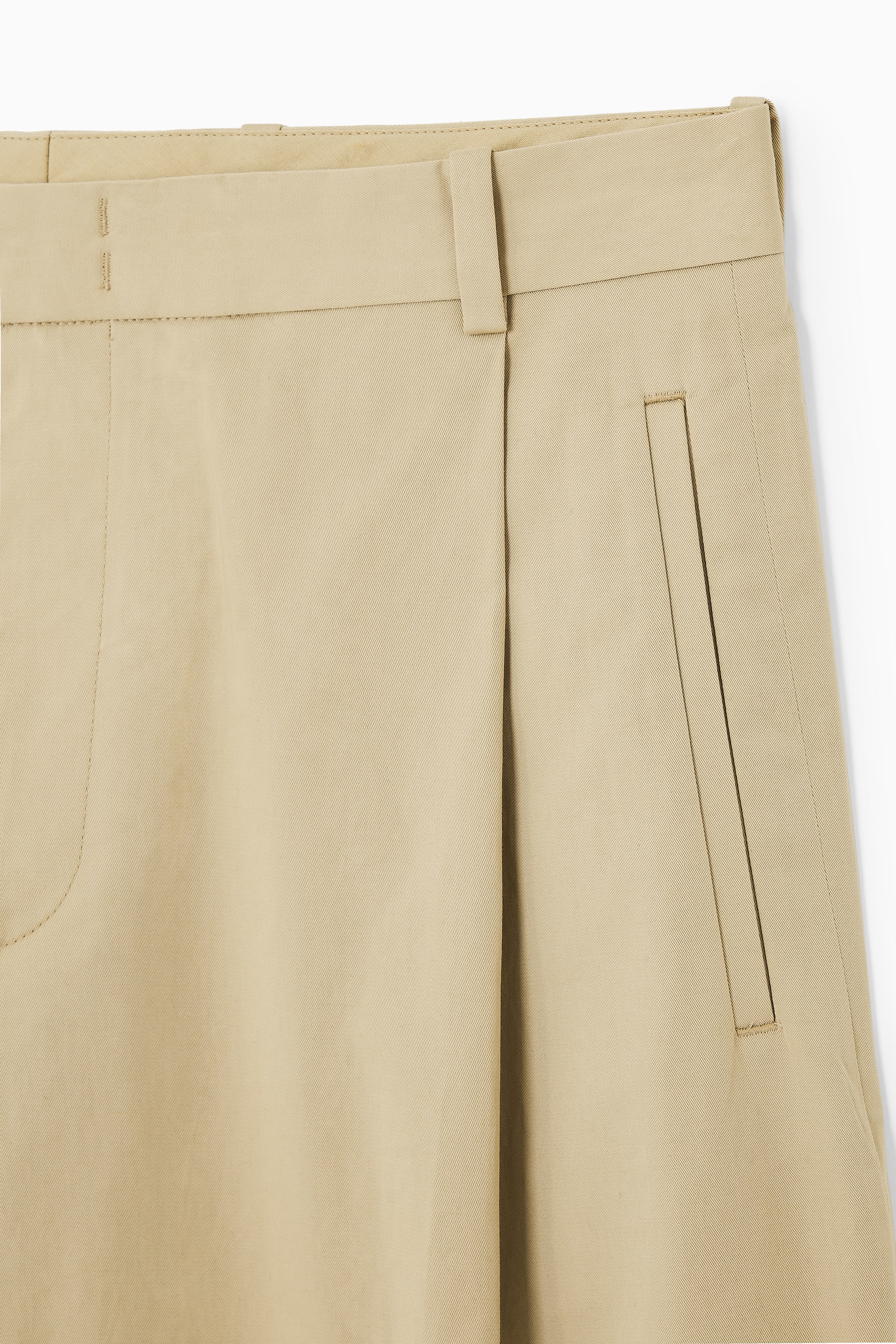 View larger image: PLEATED COTTON TAPERED TROUSERS - BEIGE - Men | H&M GB 2