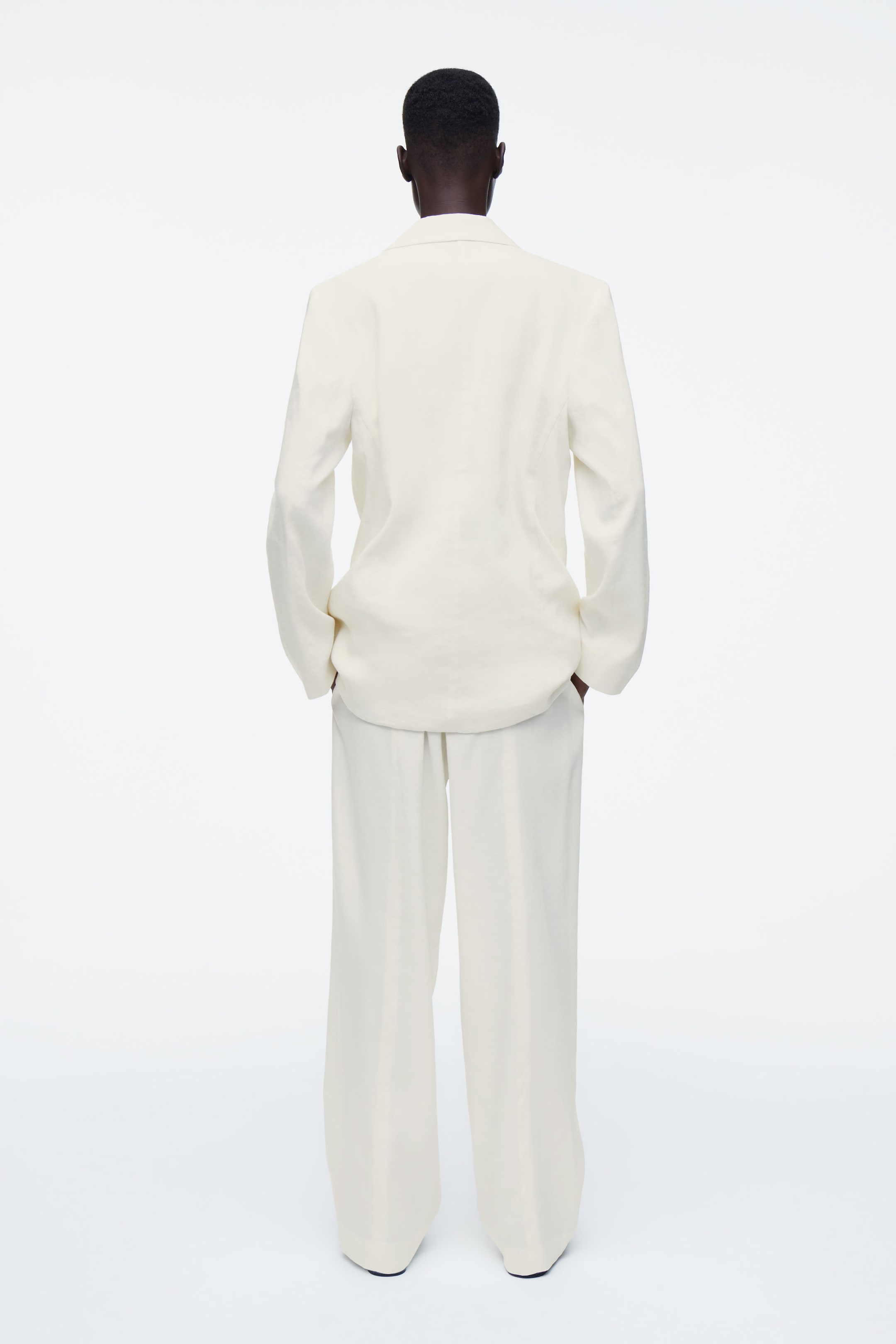 LAYERED LINEN-BLEND BLAZER