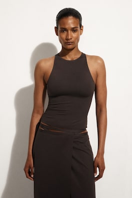 RACERBACK TANK TOP — DARK BROWN 2