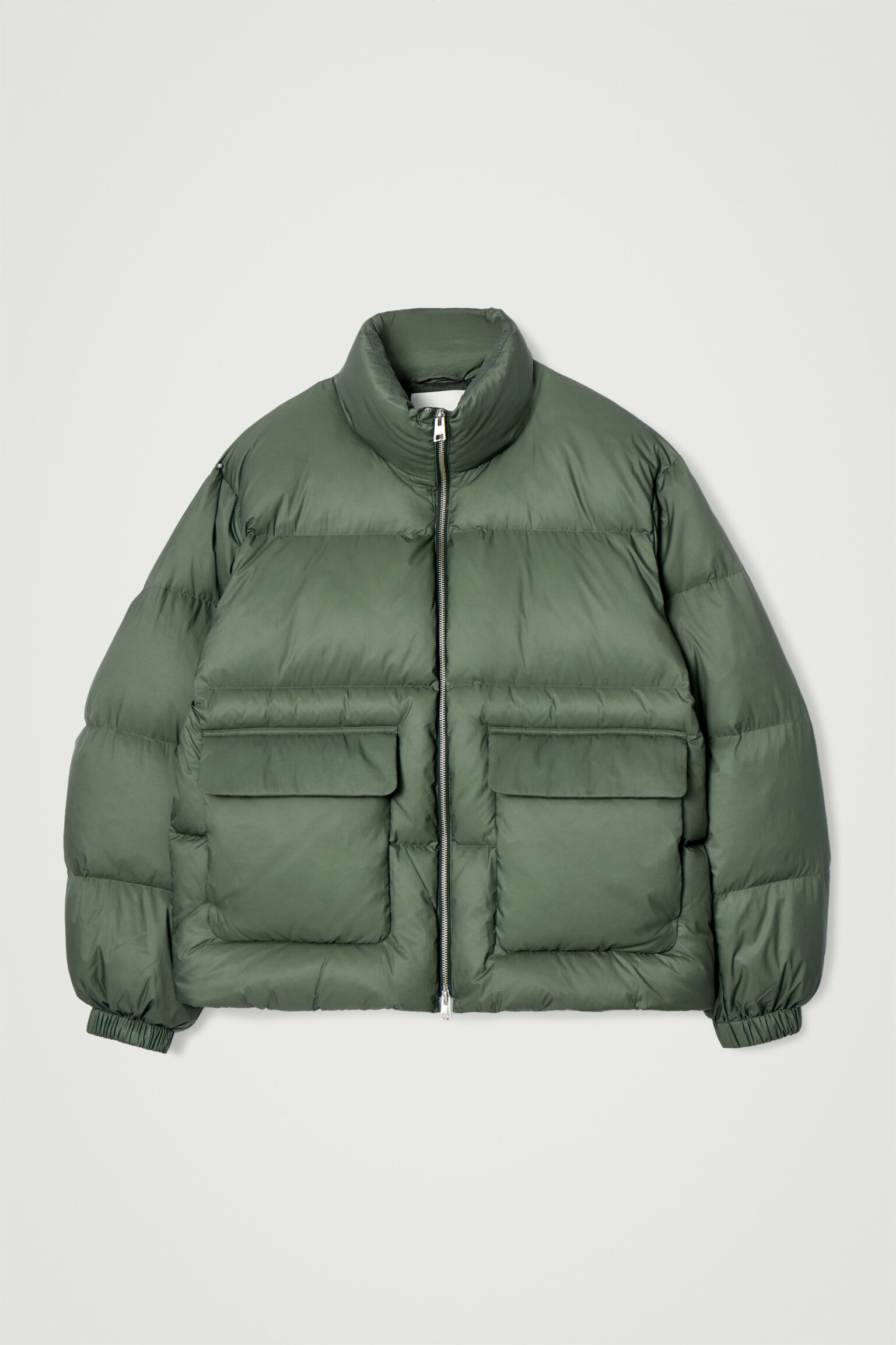 DOWN-FILLED PUFFER JACKET - GREEN/BLACK