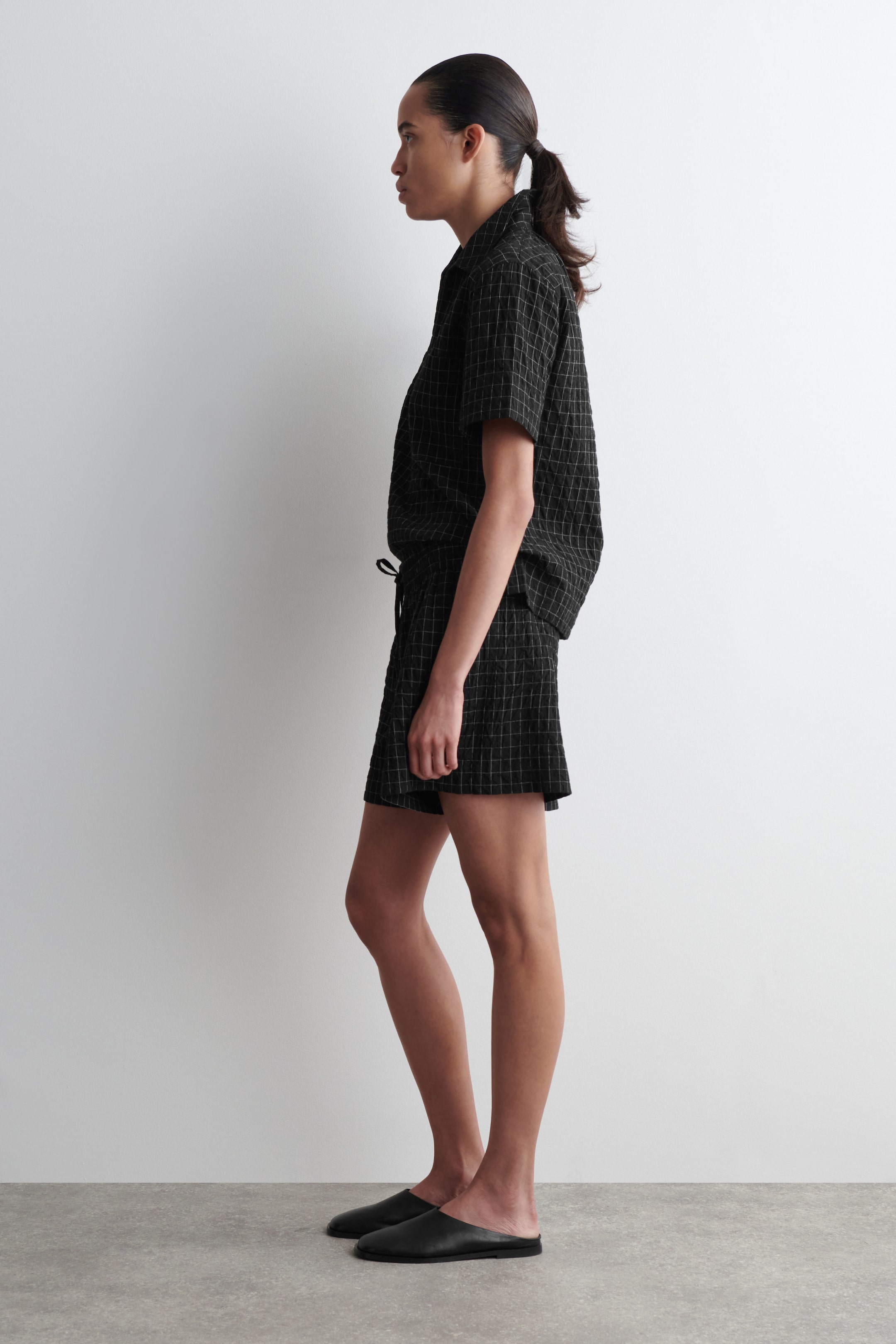 CHECKED COTTON SHORTS