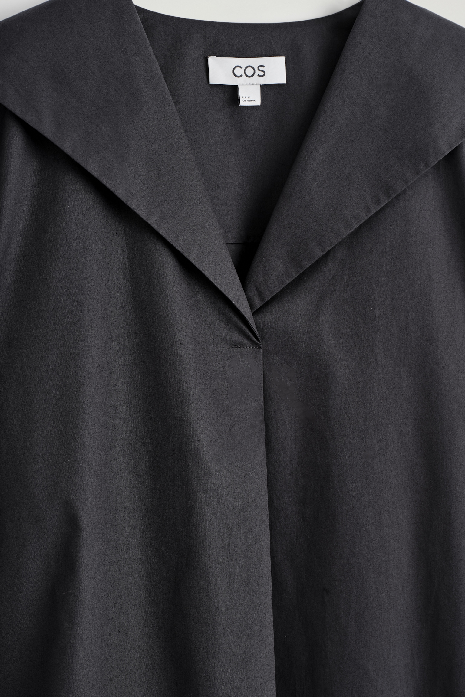VESTIDO DE ALGODÓN CON CUELLO MARINERO - WASHED BLACK/AZUL CLARO - 6