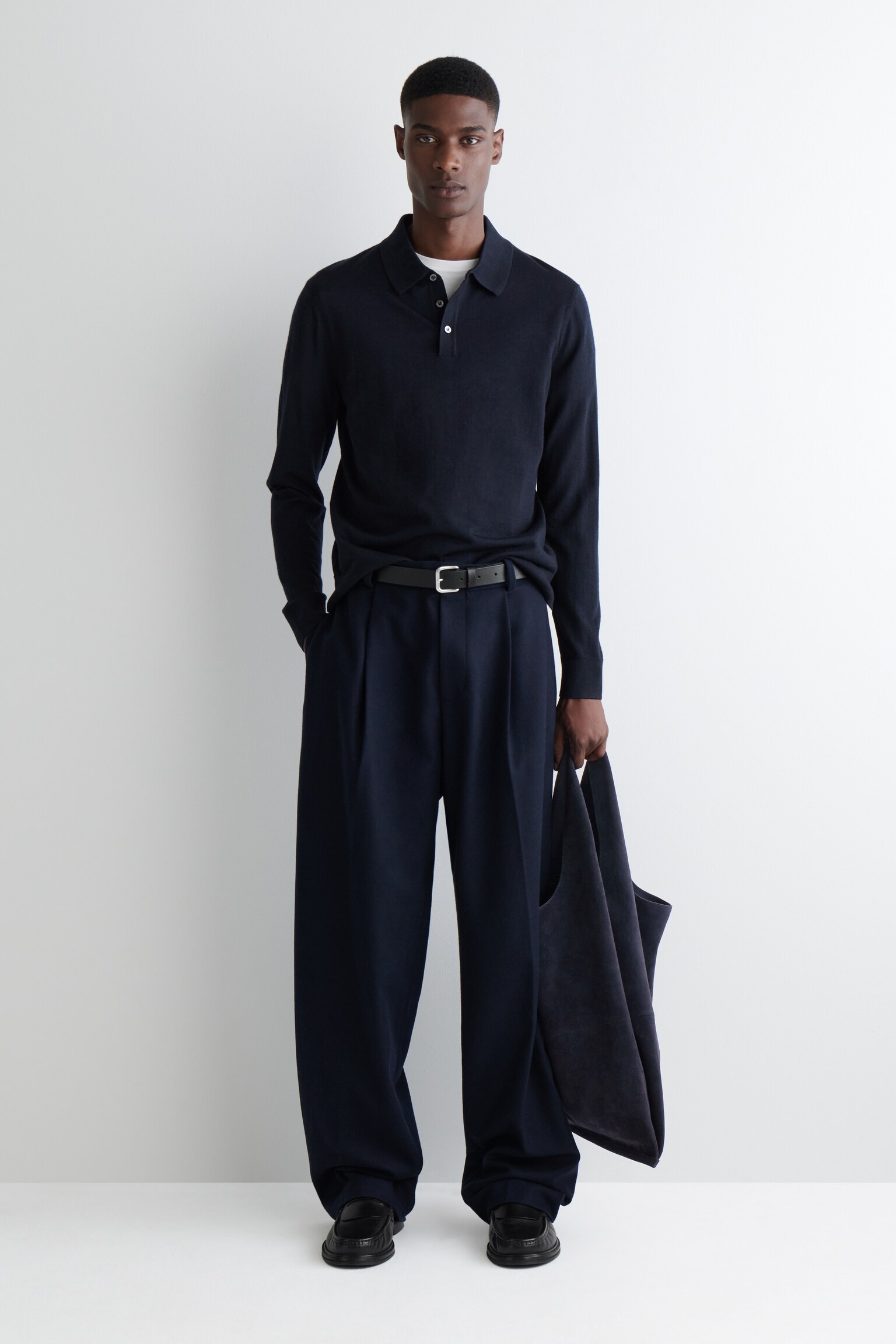 POLO DE LANA MERINO AJUSTADO - AZUL MARINO/NEGRO/BURDEOS - 4