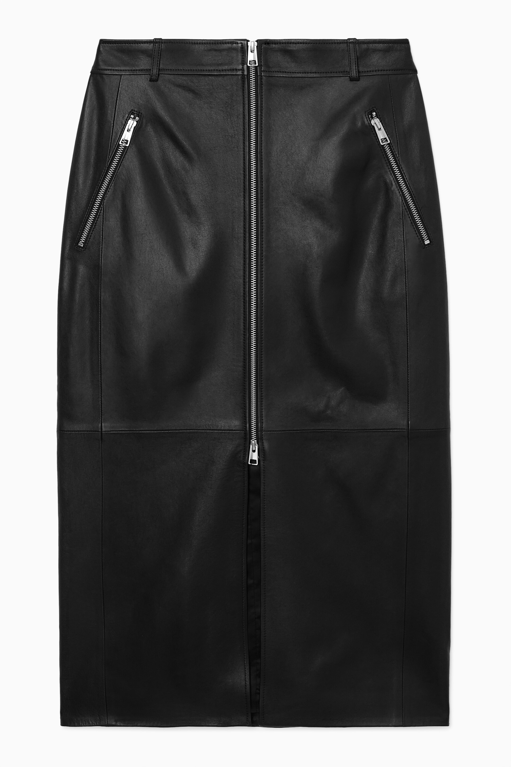 View larger image: ZIP-UP LEATHER MIDI SKIRT - BLACK - Ladies | H&M GB 1