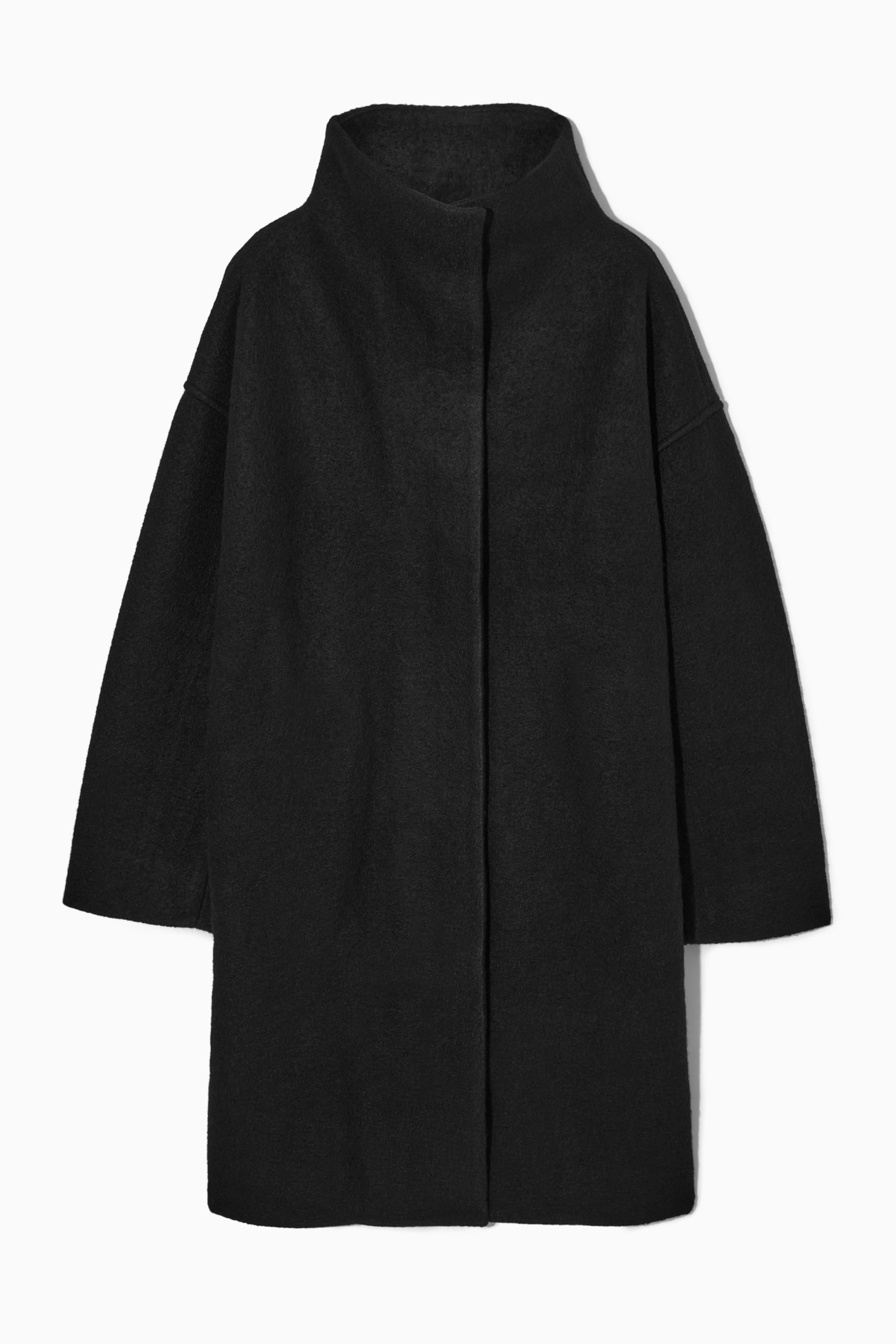 Se større billede: ULDFRAKKE MED SKORSTENSKRAVE - SORT - DAME | H&M DK 1