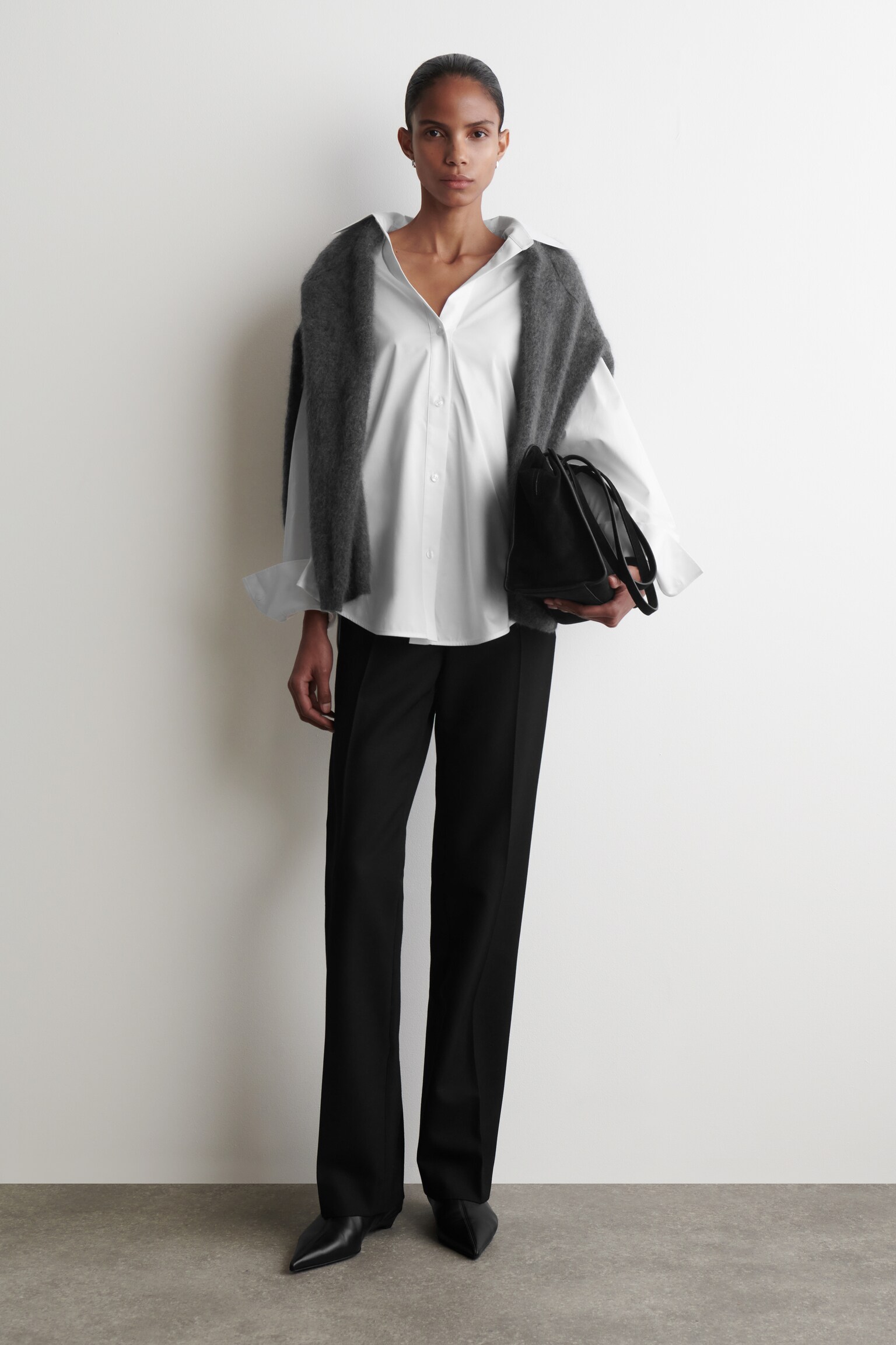CAMISA DE ALGODÓN CON CUELLO ABIERTO - BLANCO - 6