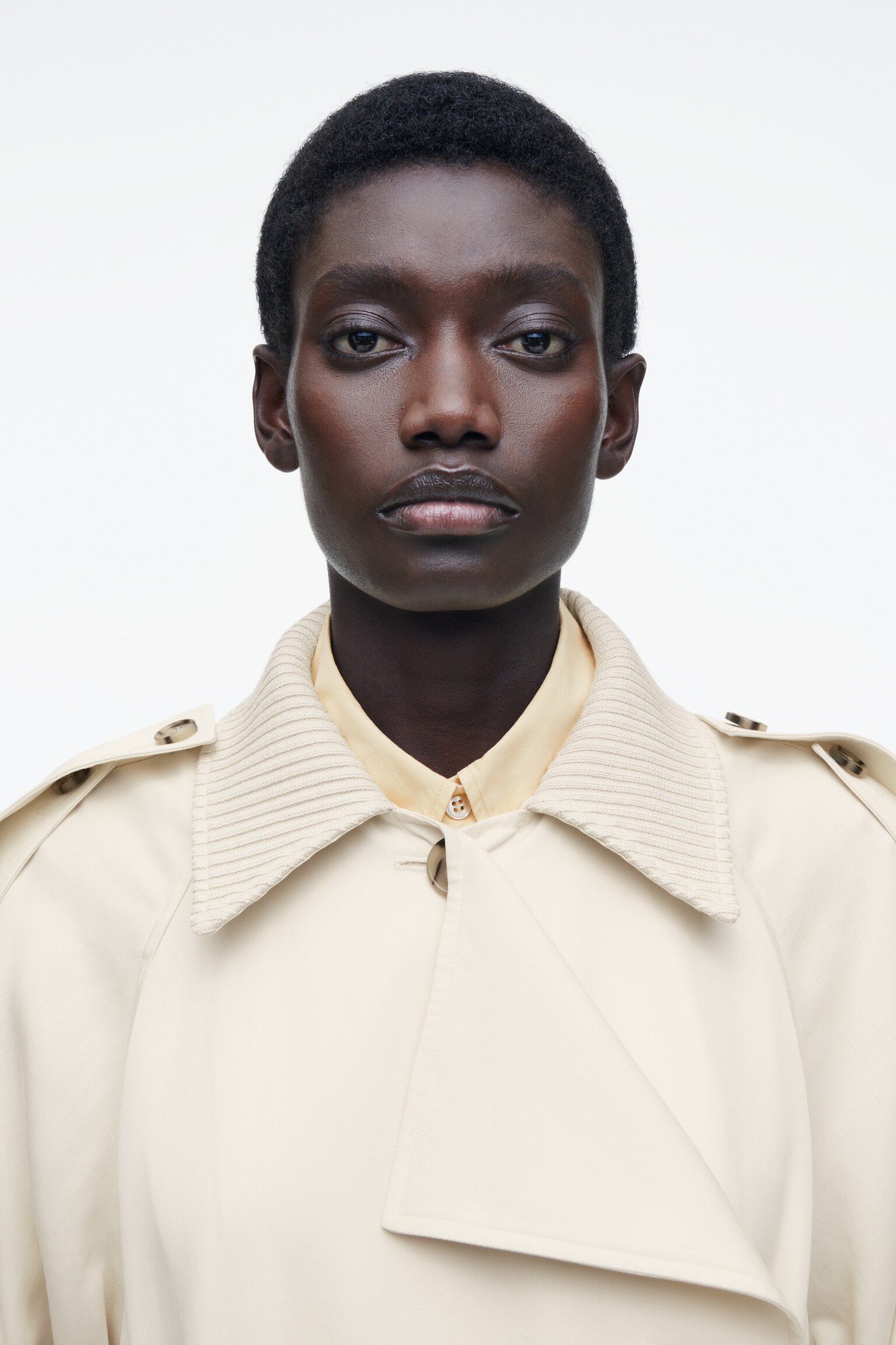 TRENCH-COAT À COL EN MAILLE - BEIGE CLAIR - 8