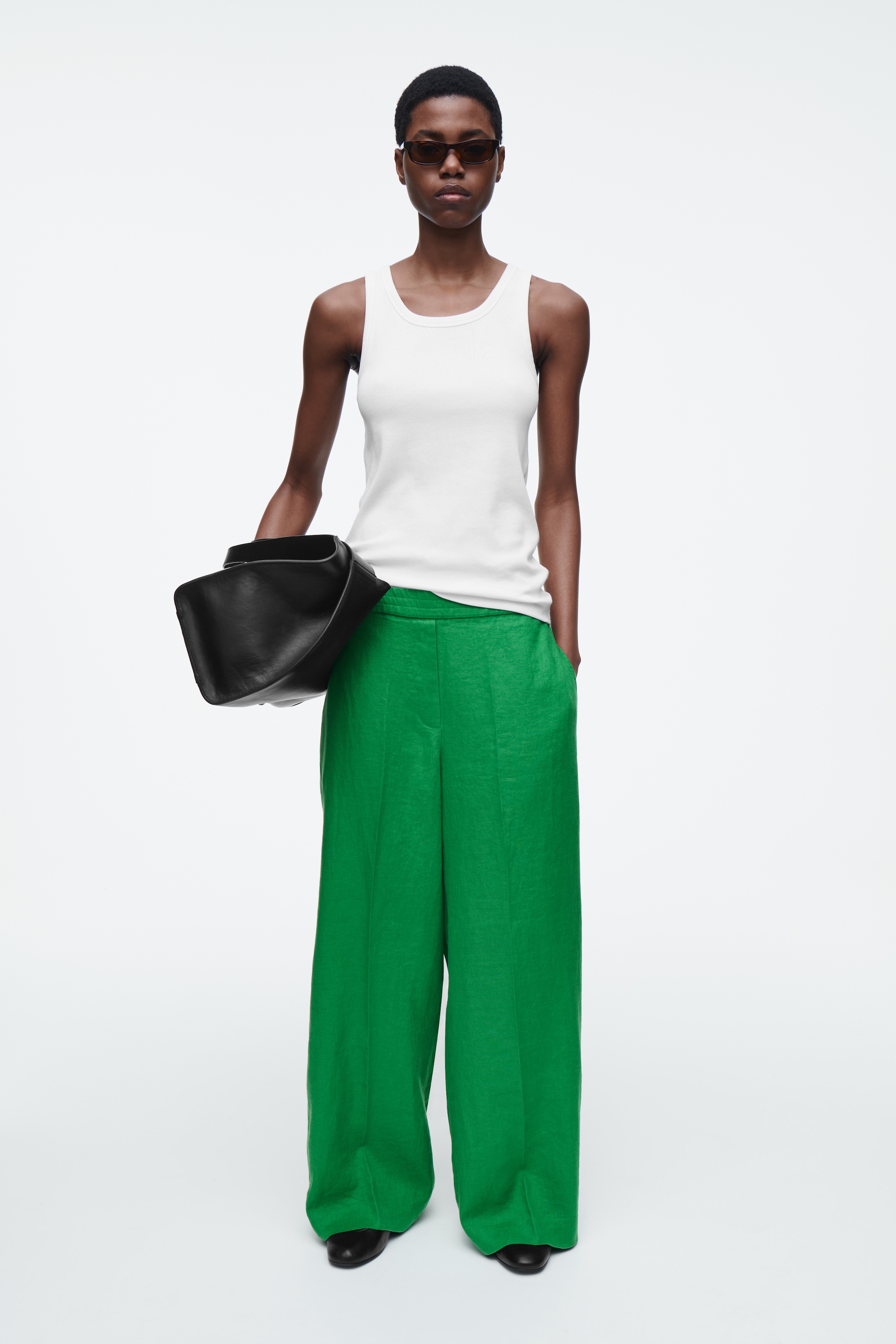 Größeres Bild ansehen: ELEGANTE LEINENHOSE MIT GERADEM BEIN - GRÜN - Ladies | H&M DE 1