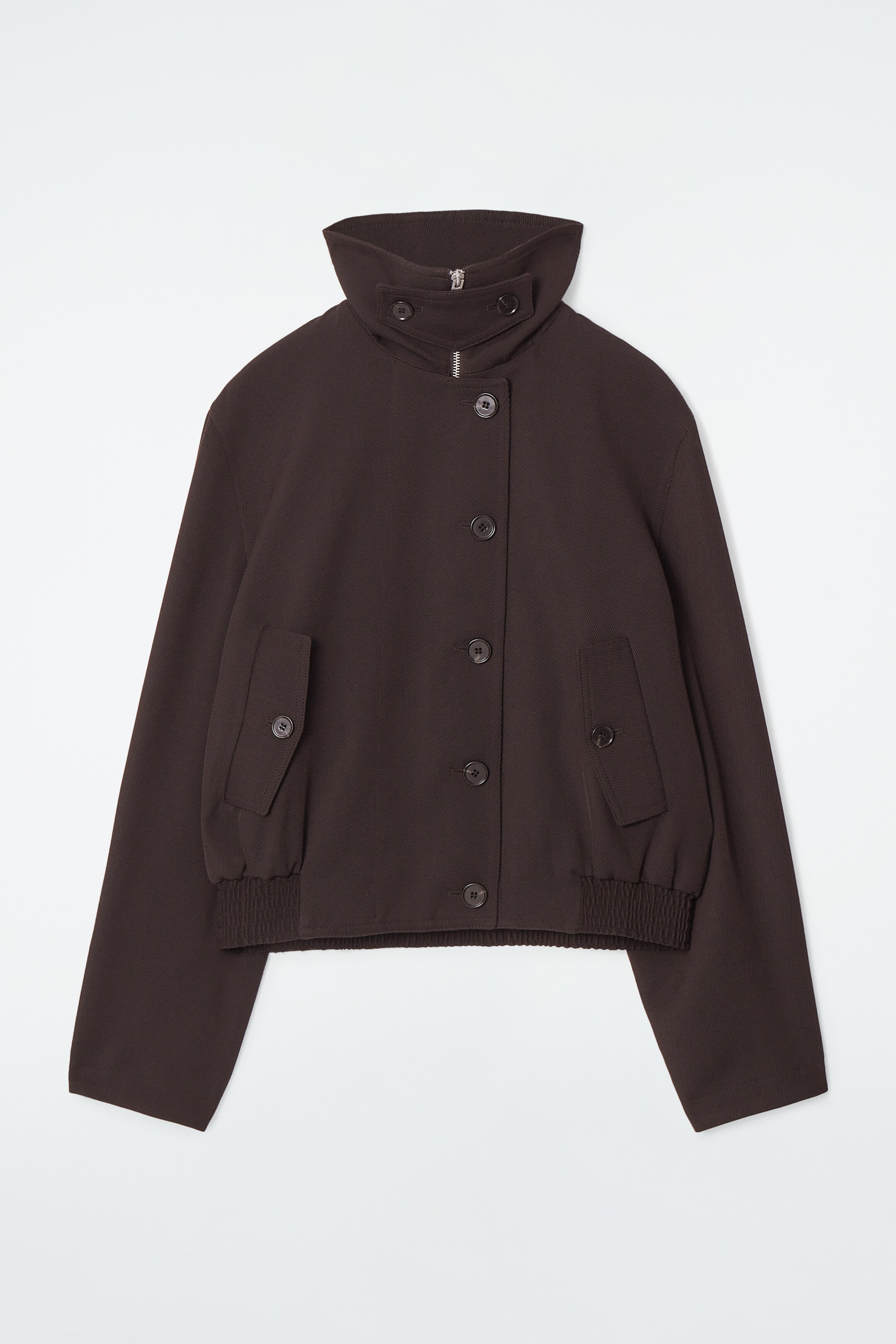 Agrandir l'image: VESTE OVERSIZE À COL CHEMINÉE EN LAINE MÉLANGÉE - BRUN FONCÉ - FEMME | H&M CH 8