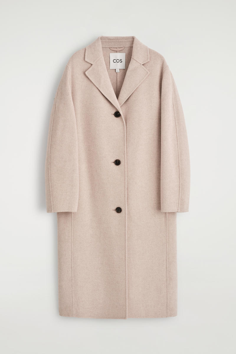 Cos Double-faced Wool Coat In Sand