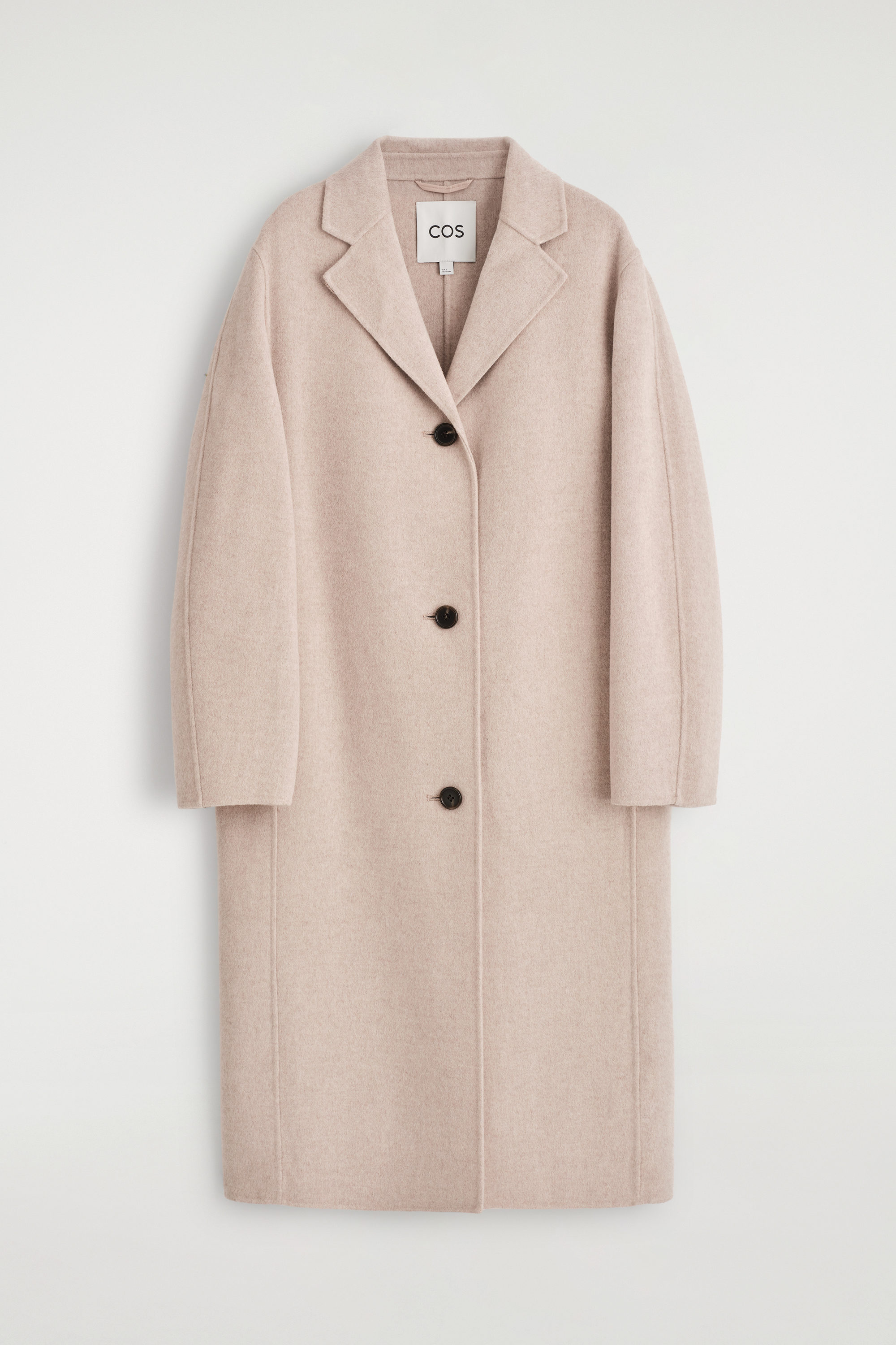 DOUBLE-FACED WOOL LONG COAT - LIGHT BEIGE | COS US