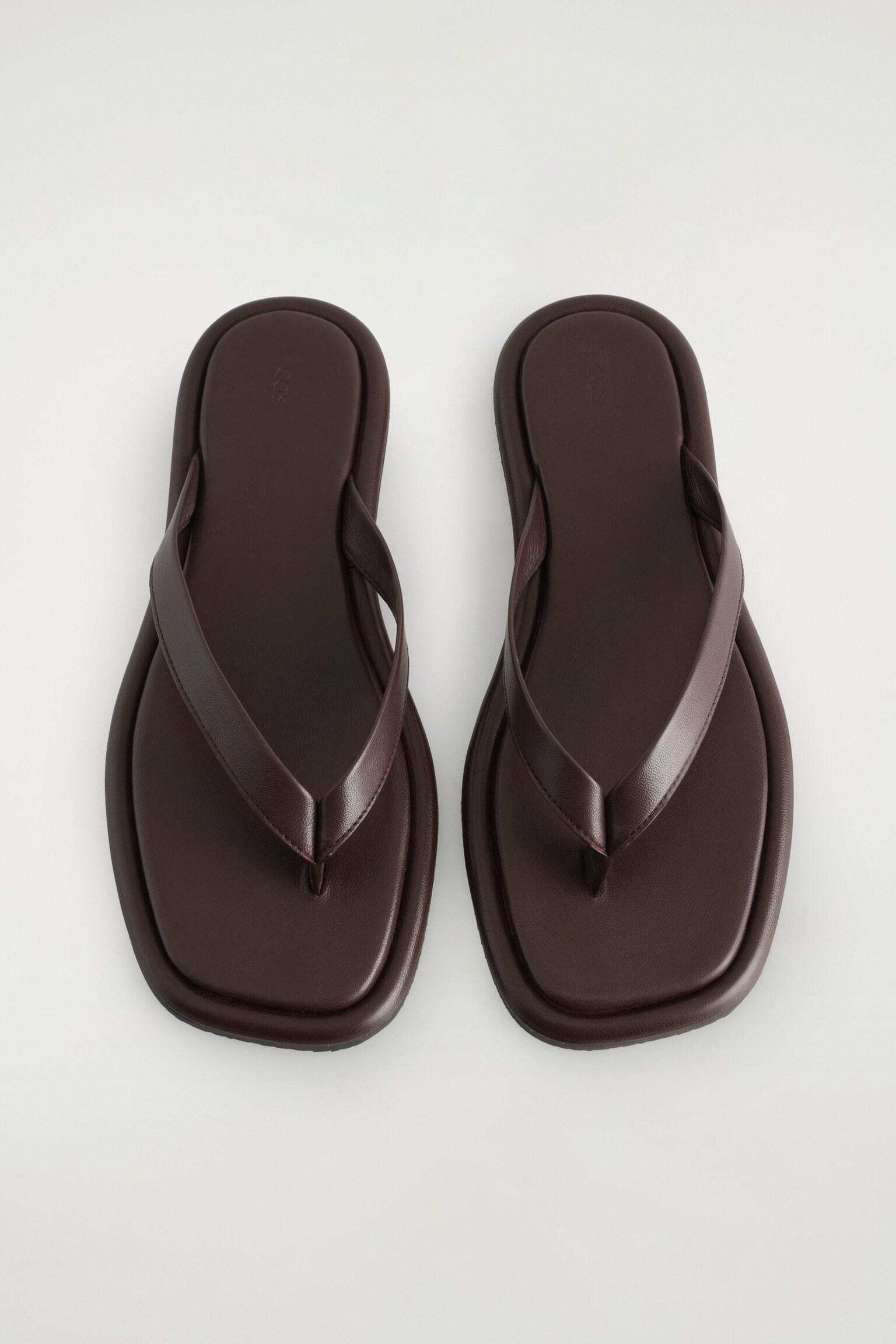TONGS EN CUIR - BORDEAUX/NOIR/ROUGE - 6