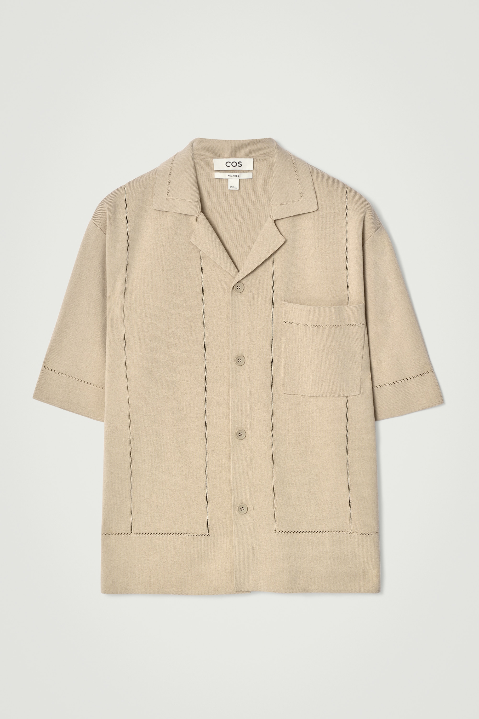 POINTELLE-KNIT COTTON SHIRT - MOLE/BLACK