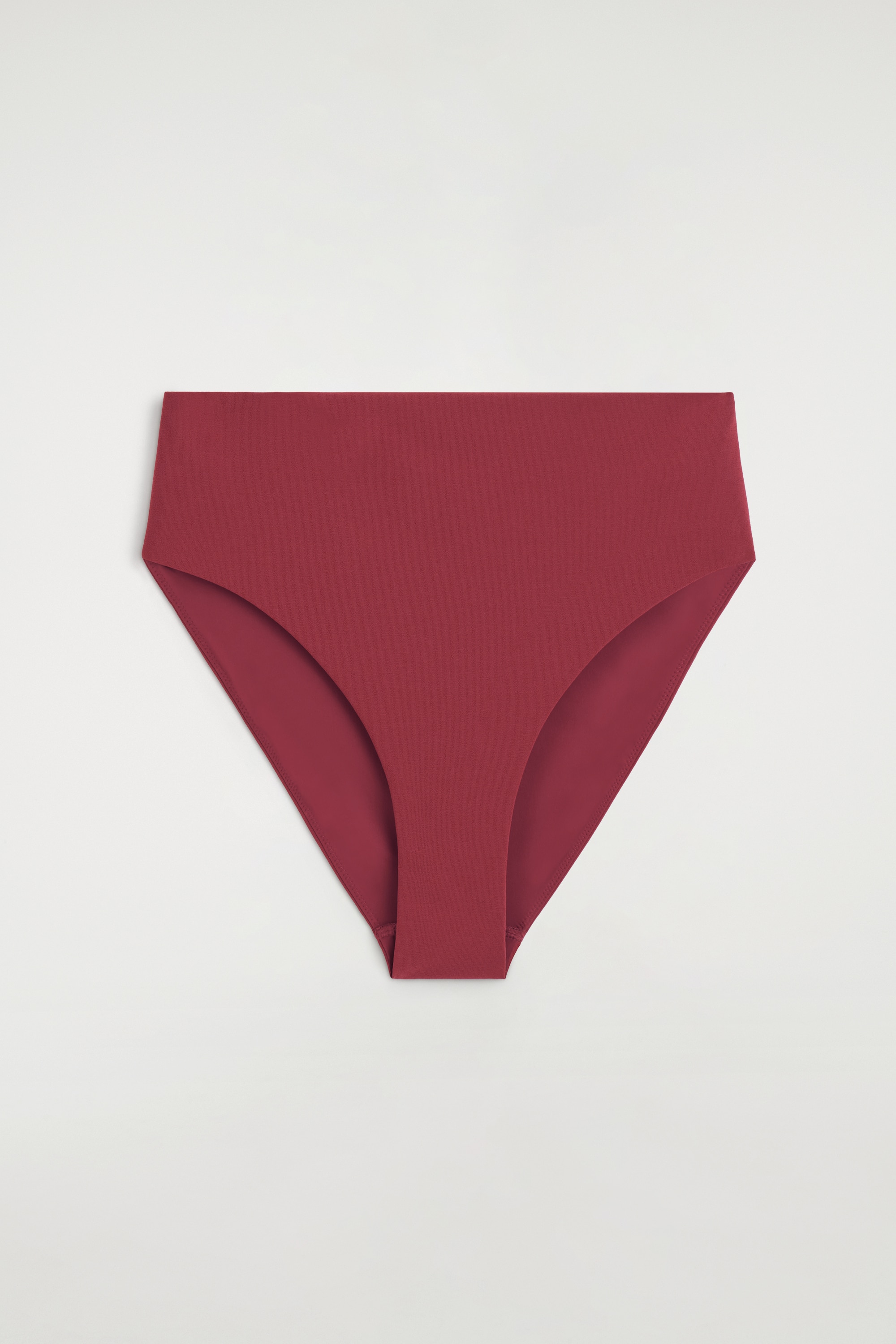 STRUKTURIERTE BIKINIHOSE MIT HOHEM BUND - ROSTBRAUN/BRAUN