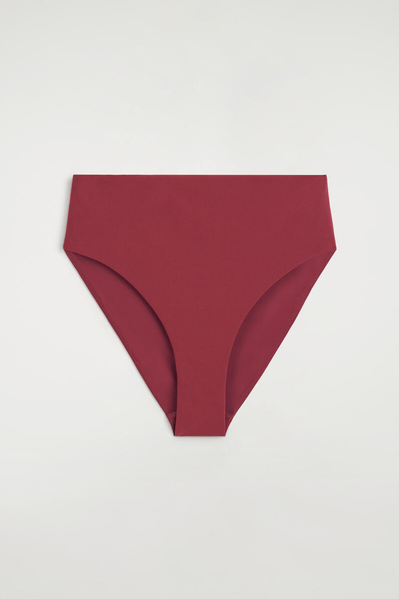 COS Textu High-Waisted Bikini Briefs Red Women's Size 44