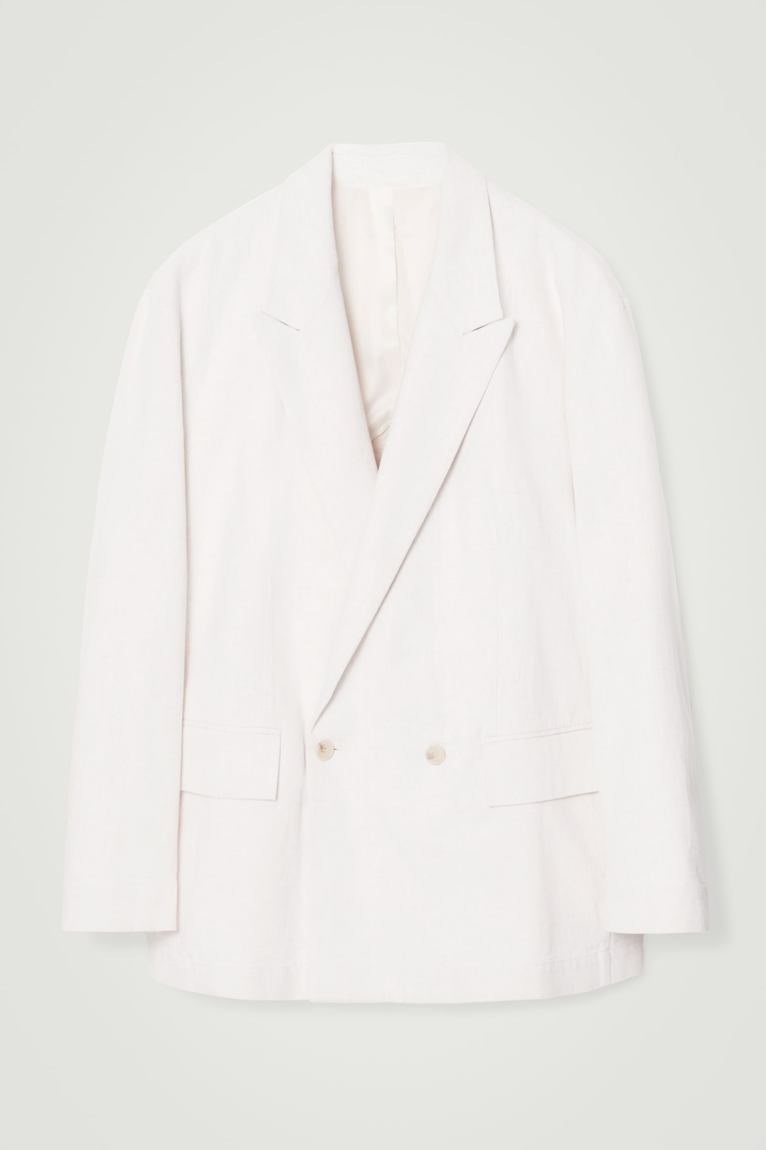 DOUBLE-BREASTED DENIM BLAZER - RELAXED - WHITE