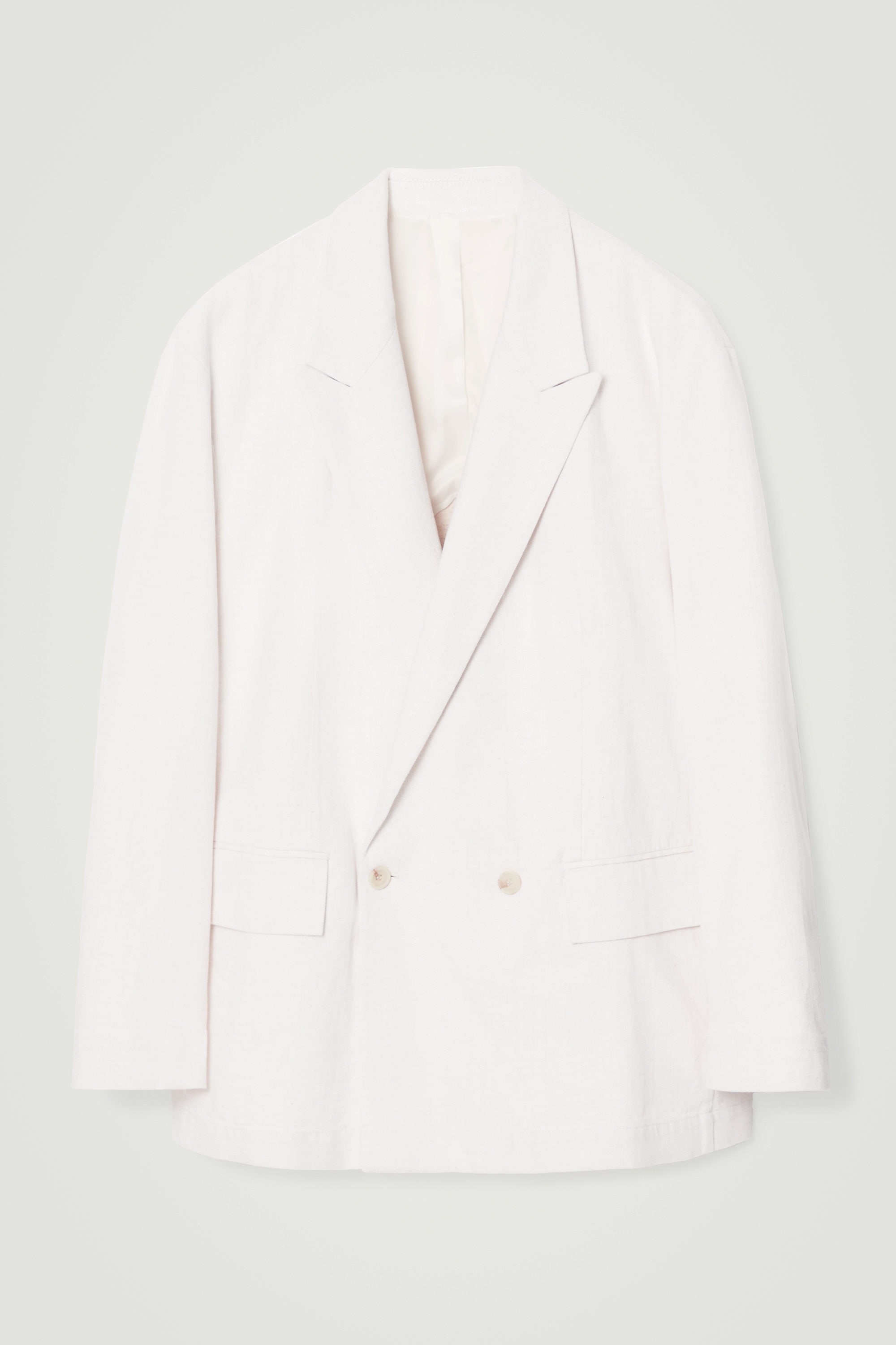 DOUBLE-BREASTED DENIM BLAZER - RELAXED - WHITE | COS