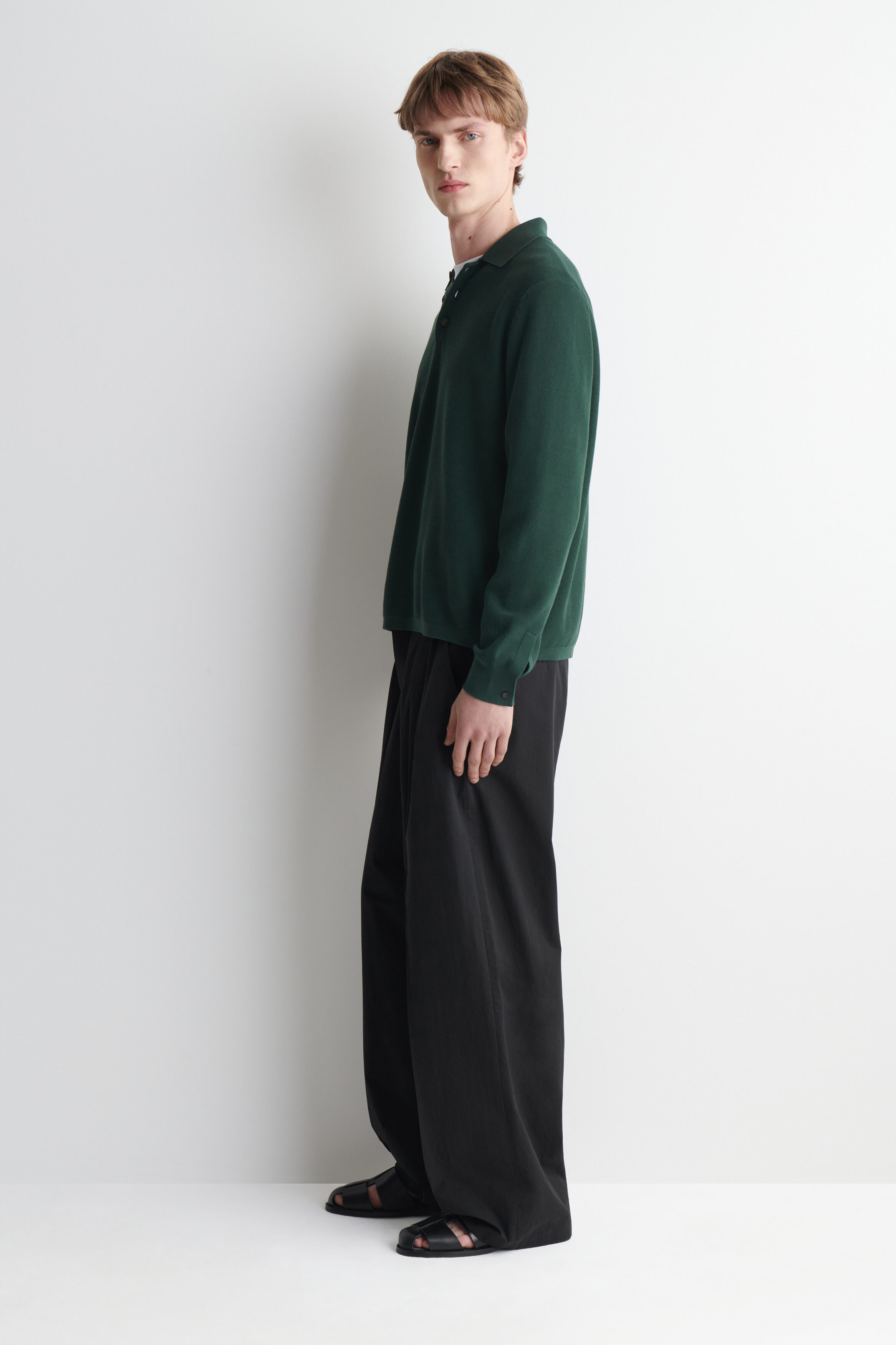 HONEYCOMB-KNIT POLO SHIRT - thumbnail 3