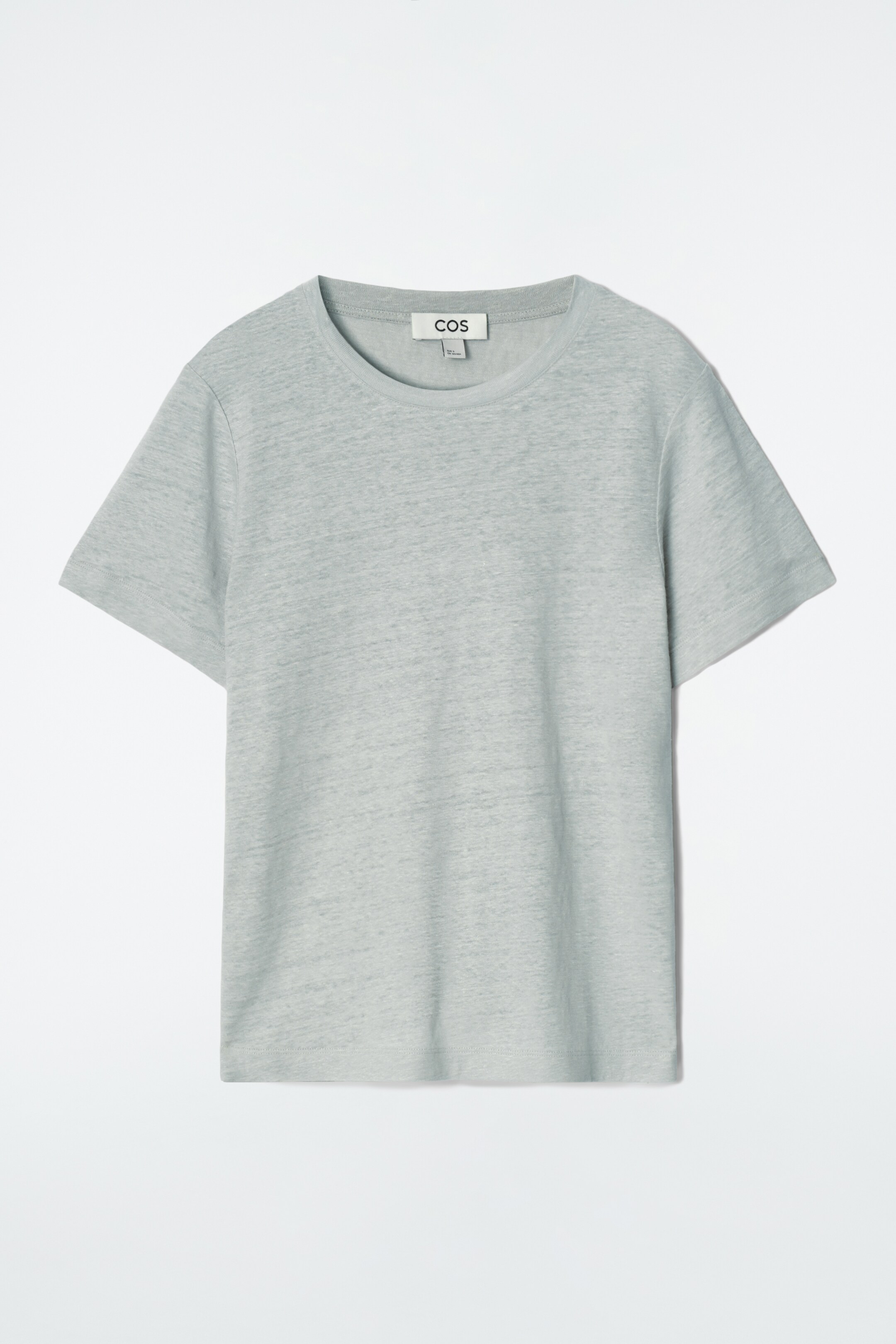 Προβολή μεγαλύτερης εικόνας: ΛΙΝΟ T-SHIRT ΜΕ ΣΤΡΟΓΓΥΛΗ ΛΑΙΜΟΚΟΨΗ - ΣΚΟΝΙΣΜΕΝΟ ΜΠΛΕ - Ladies | H&M GR 5