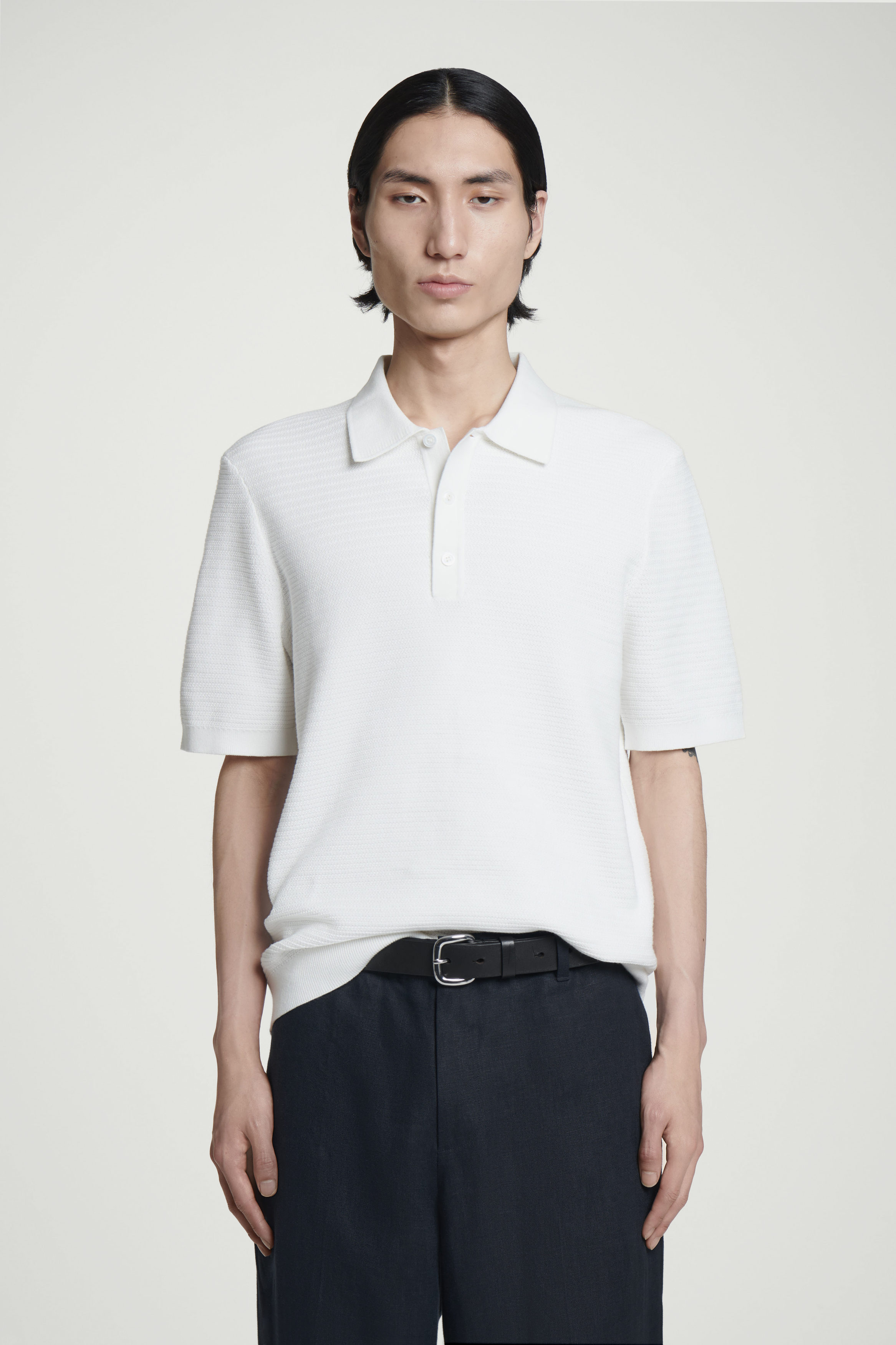 トップス Cotton-Brend Knitted Polo Shirt COTTON BLEND KNIT POLO SHIRT - Light blue | ZARA United States