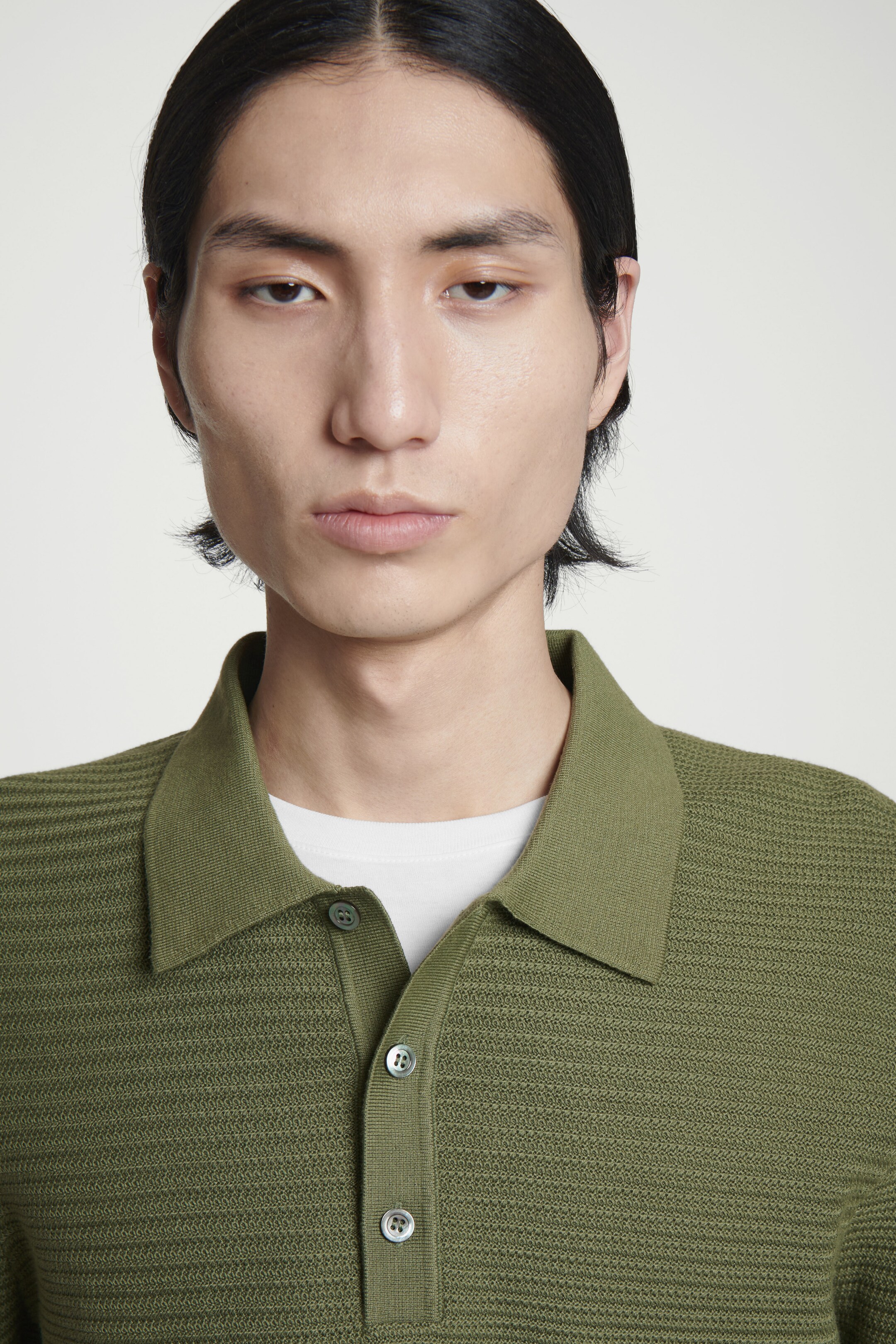 Agrandir l'image: POLO EN MAILLE DE COTON TEXTURÉE - VERT - HOMME | H&M CH 4