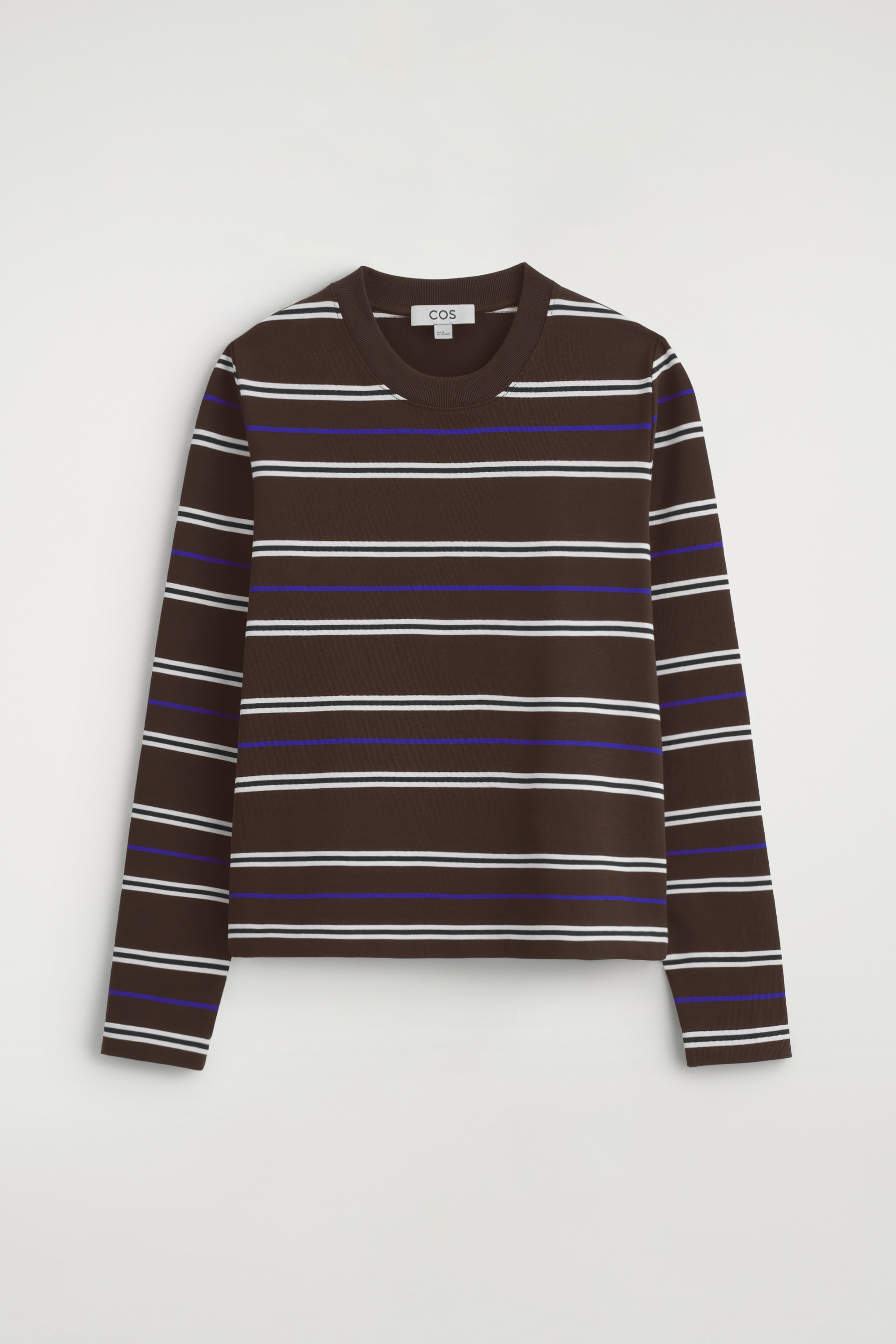 CLEAN CUT LONG-SLEEVED T-SHIRT - BROWN / STRIPED/RED/PURPLE/NAVY/WHITE/BLACK