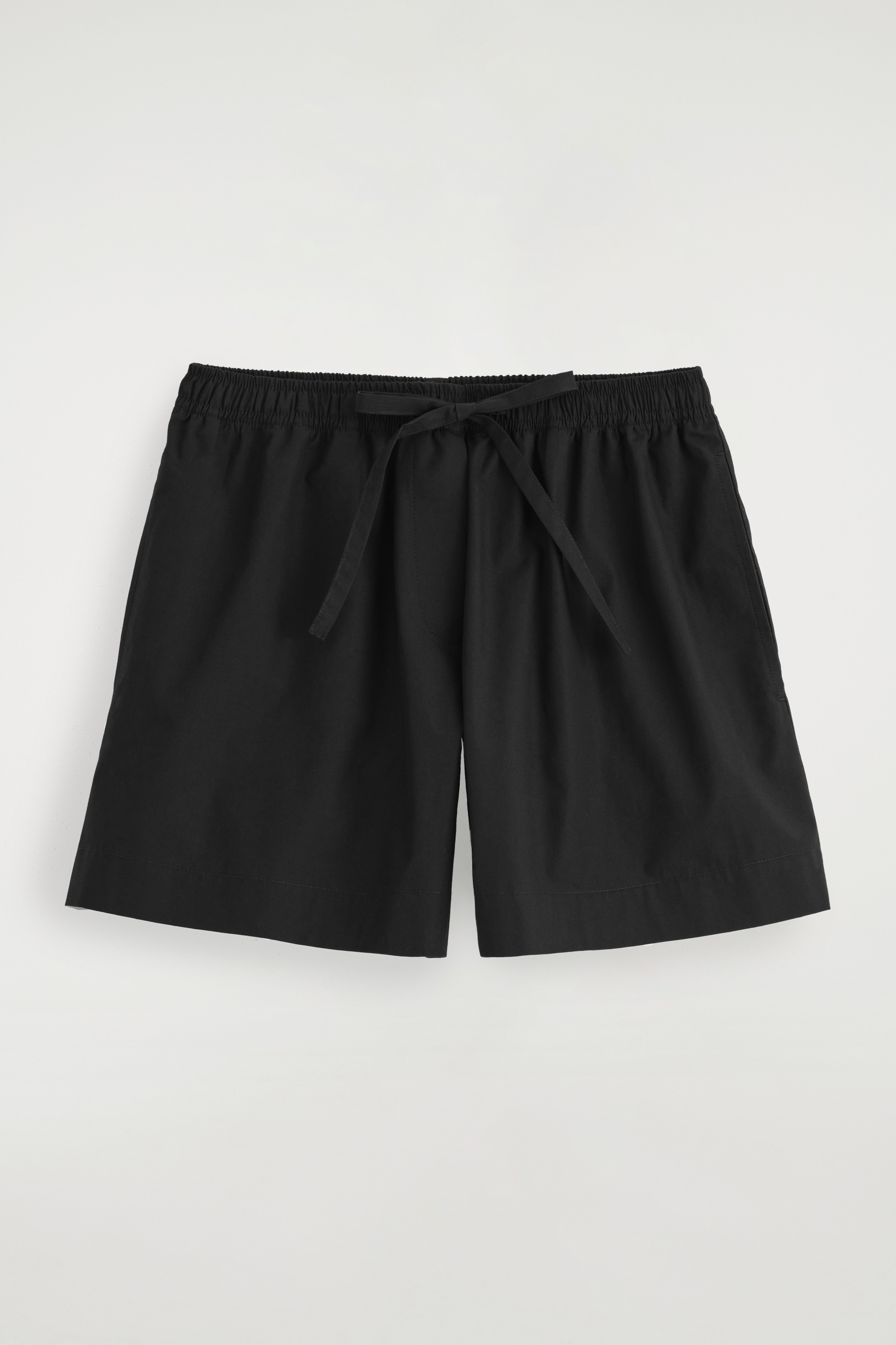 SHORT À TAILLE AJUSTABLE EN COTON - NOIR/BLANC