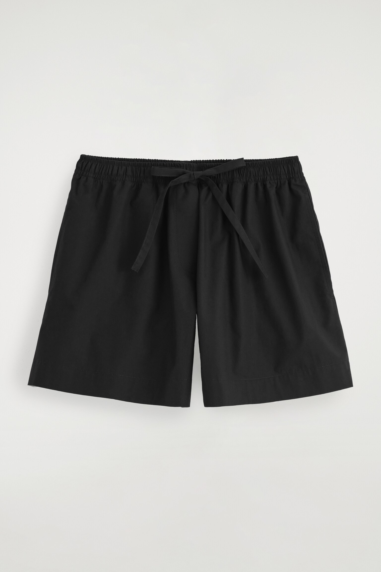 SHORT À TAILLE AJUSTABLE EN COTON - NOIR/BLANC - 2