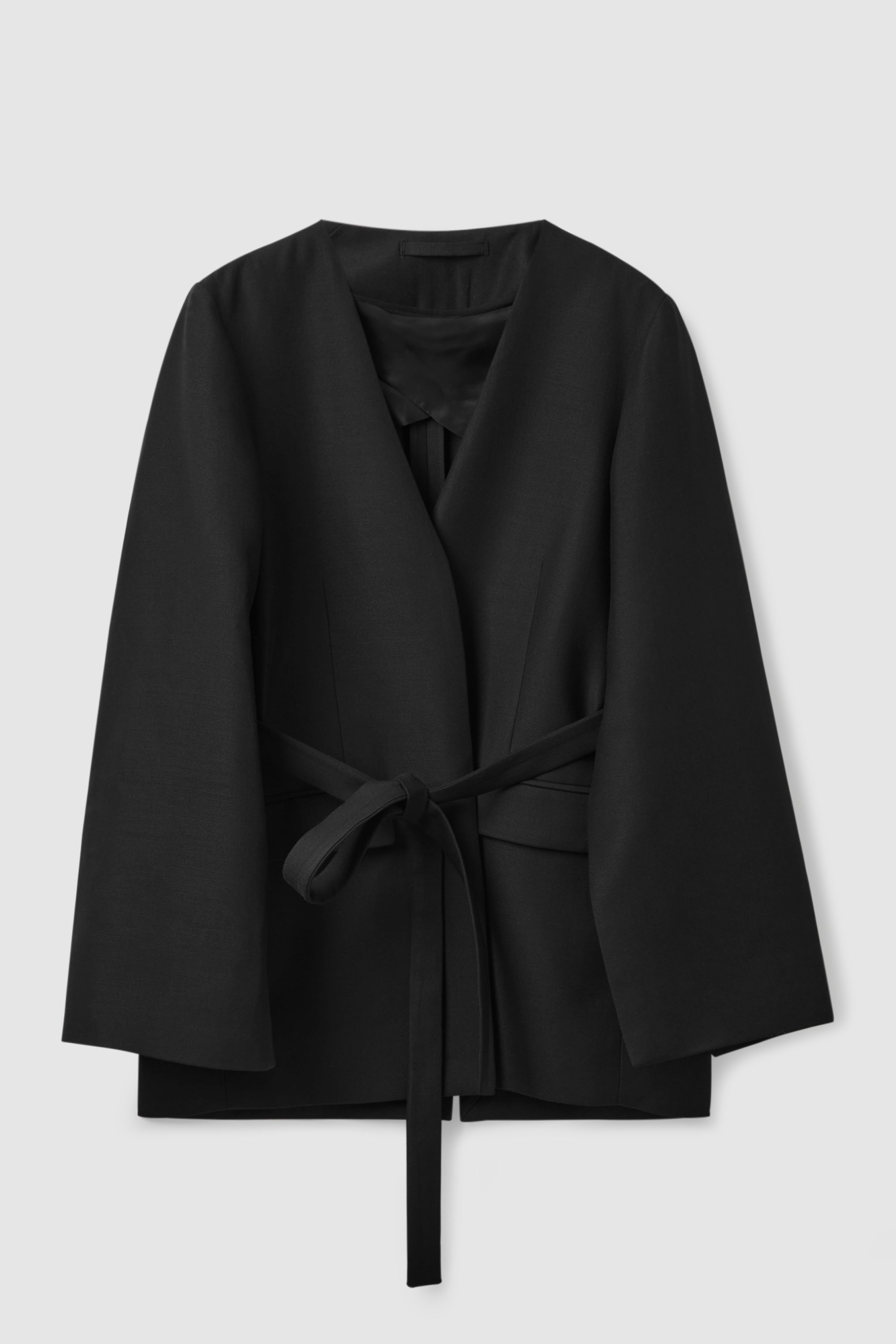 OVERSIZED-FIT COLLARLESS BLAZER - BLACK | COS