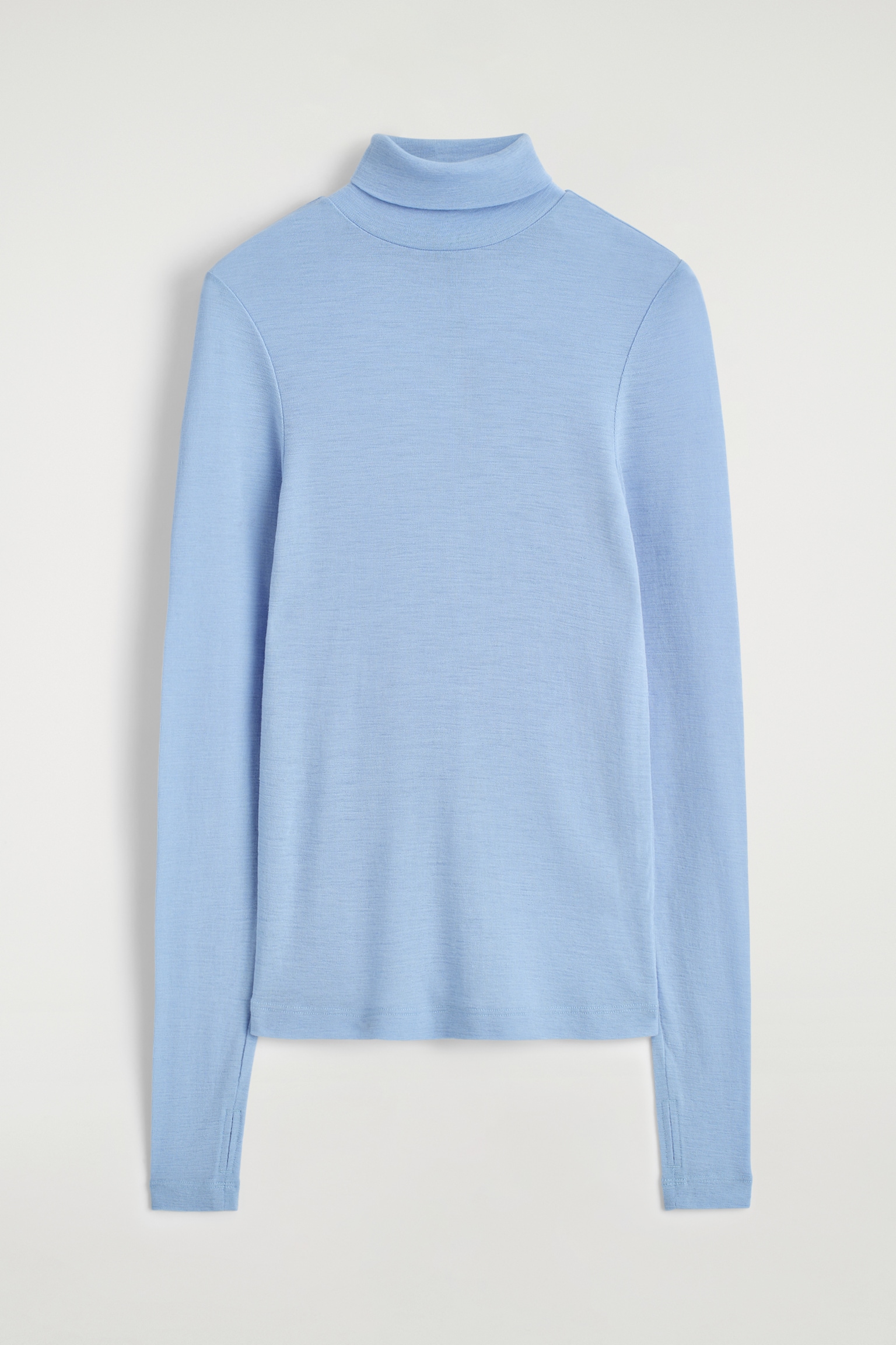 MERINO WOOL HIGH-NECK TOP - LIGHT BLUE/BURGUNDY MÉLANGE/LIGHT-BEIGE MÉLANGE/DARK-GREEN MÉLANGE/NAVY/BLUE / CHECKED/DARK BROWN/BEIGE / CHECKED - 2