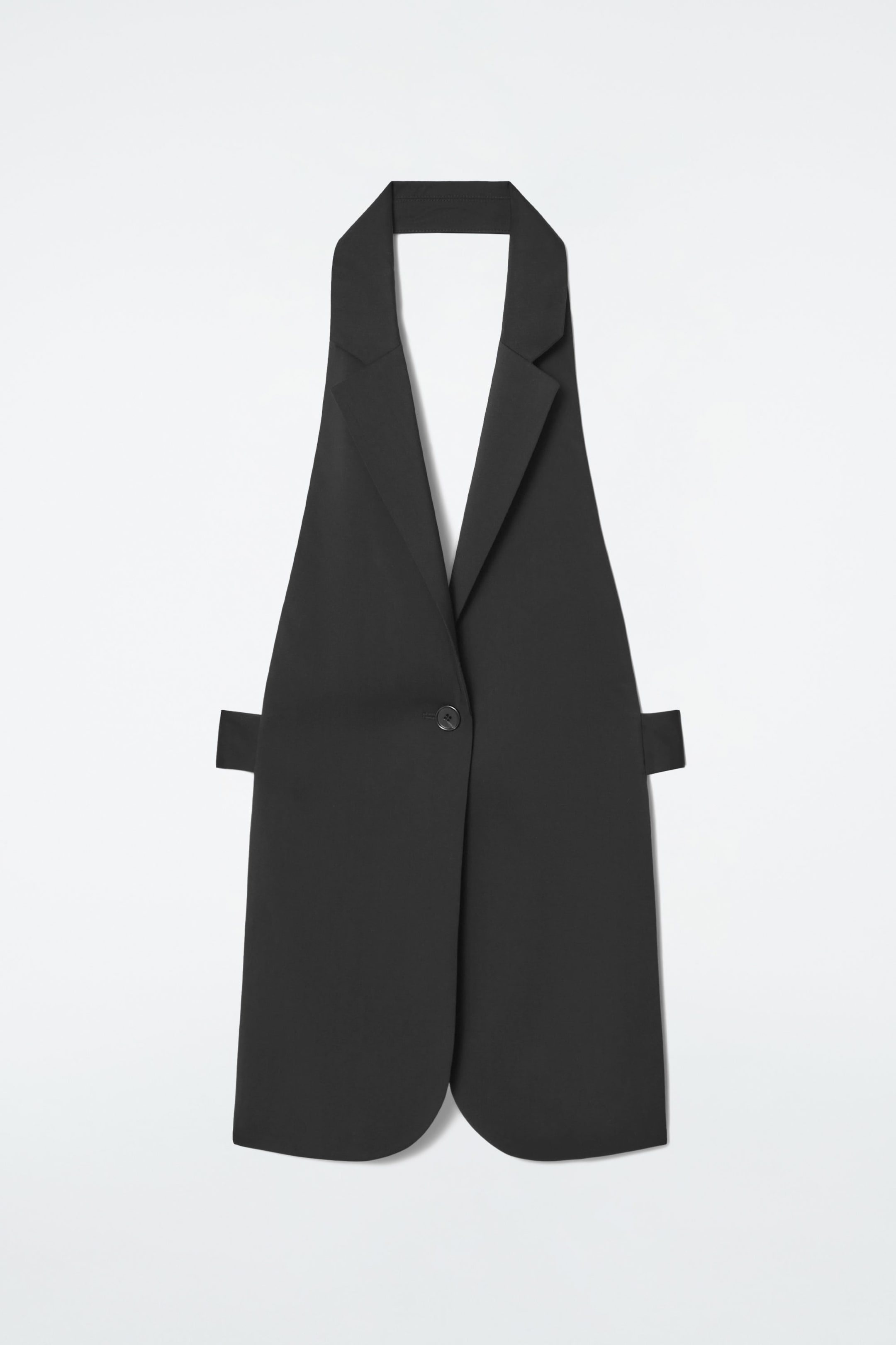 LONGLINE BACKLESS WOOL WAISTCOAT