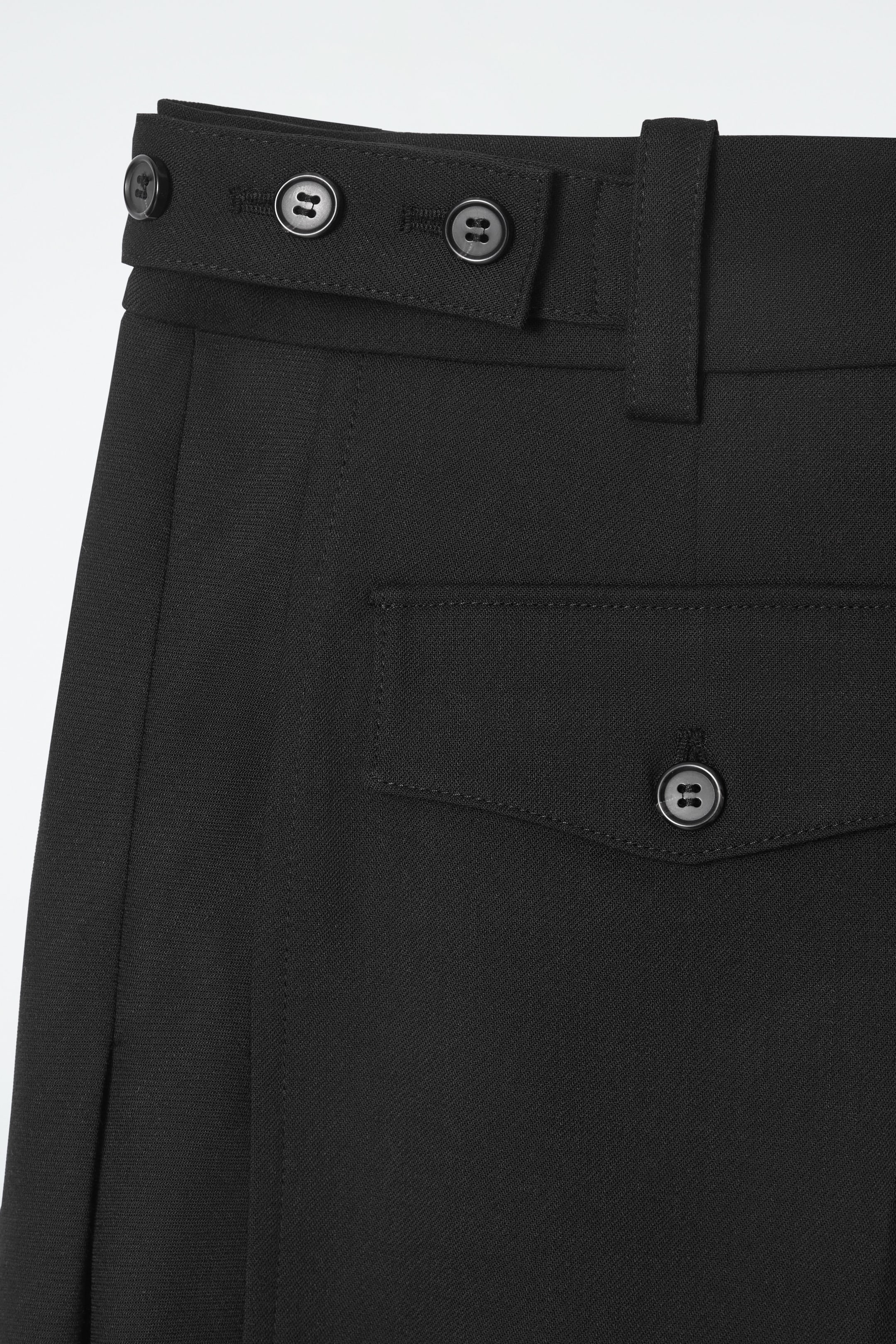 PANTALON BARREL EN LAINE MÉLANGÉE