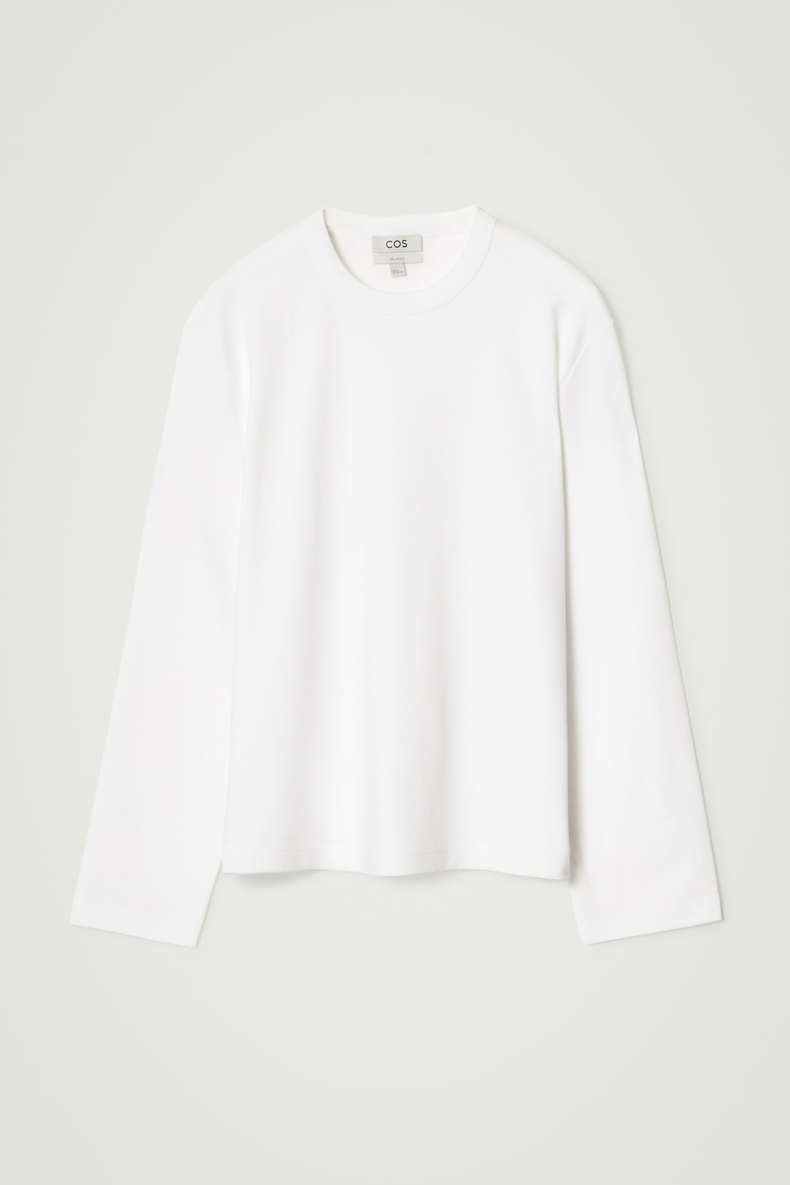 RELAXED JERSEY INTERLOCK LONG-SLEEVED T-SHIRT - WHITE/BLUE/BLACK/RED / WHITE / STRIPED/NAVY/DARK GREEN - 2