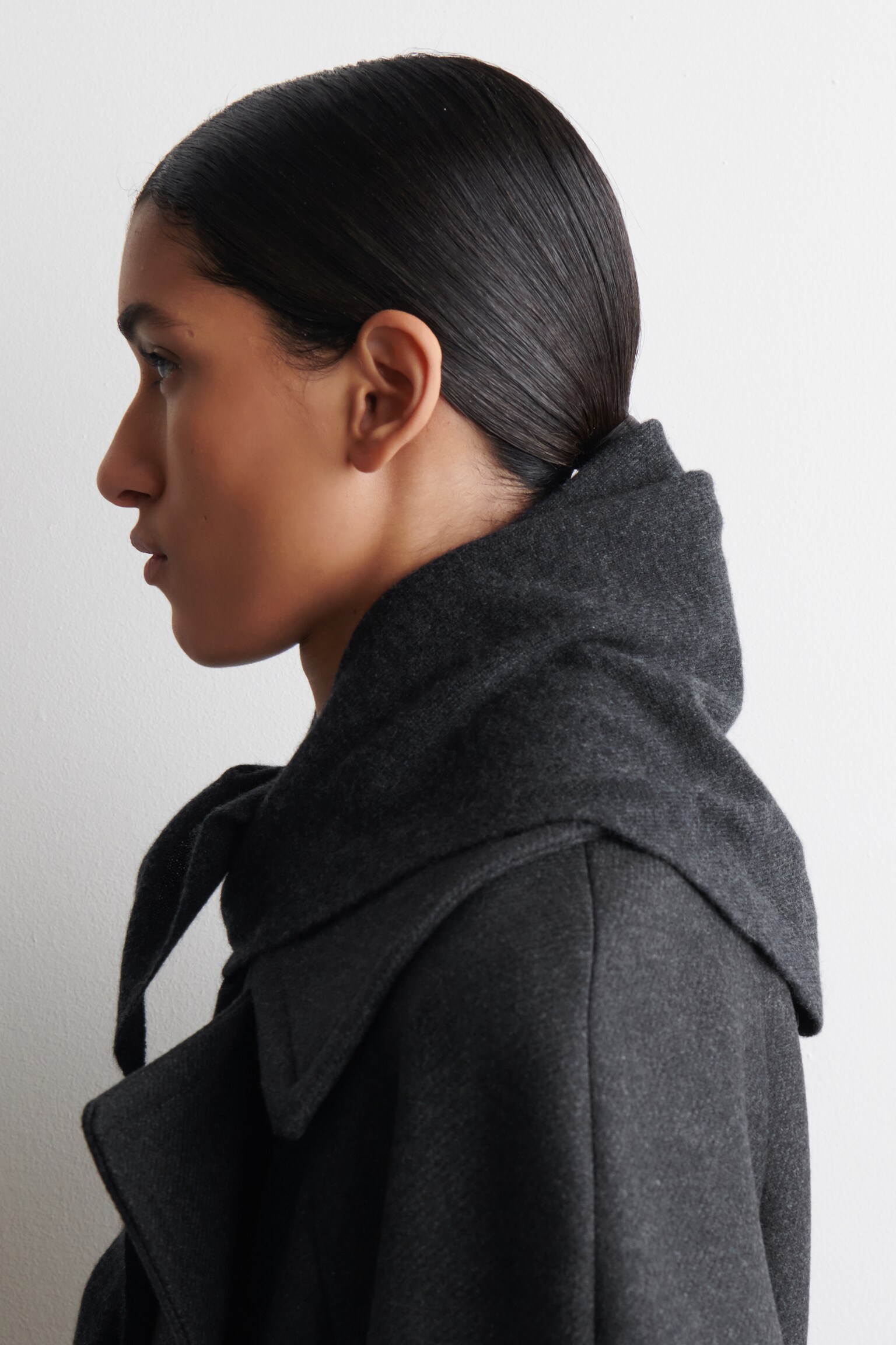 DREIECKSTUCH AUS KASCHMIR - ANTHRAZIT/SCHWARZ/ROSA - 5