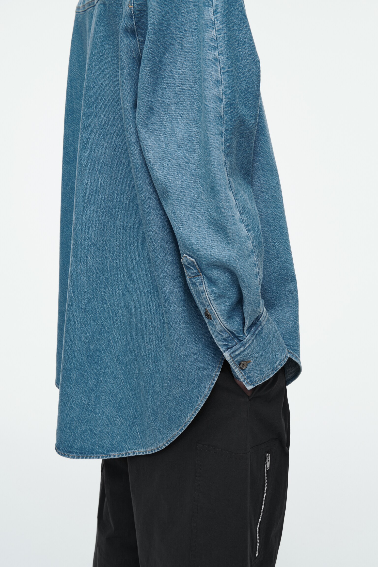 CHEMISE DÉCONTRACTÉE EN DENIM - BLEU - 4