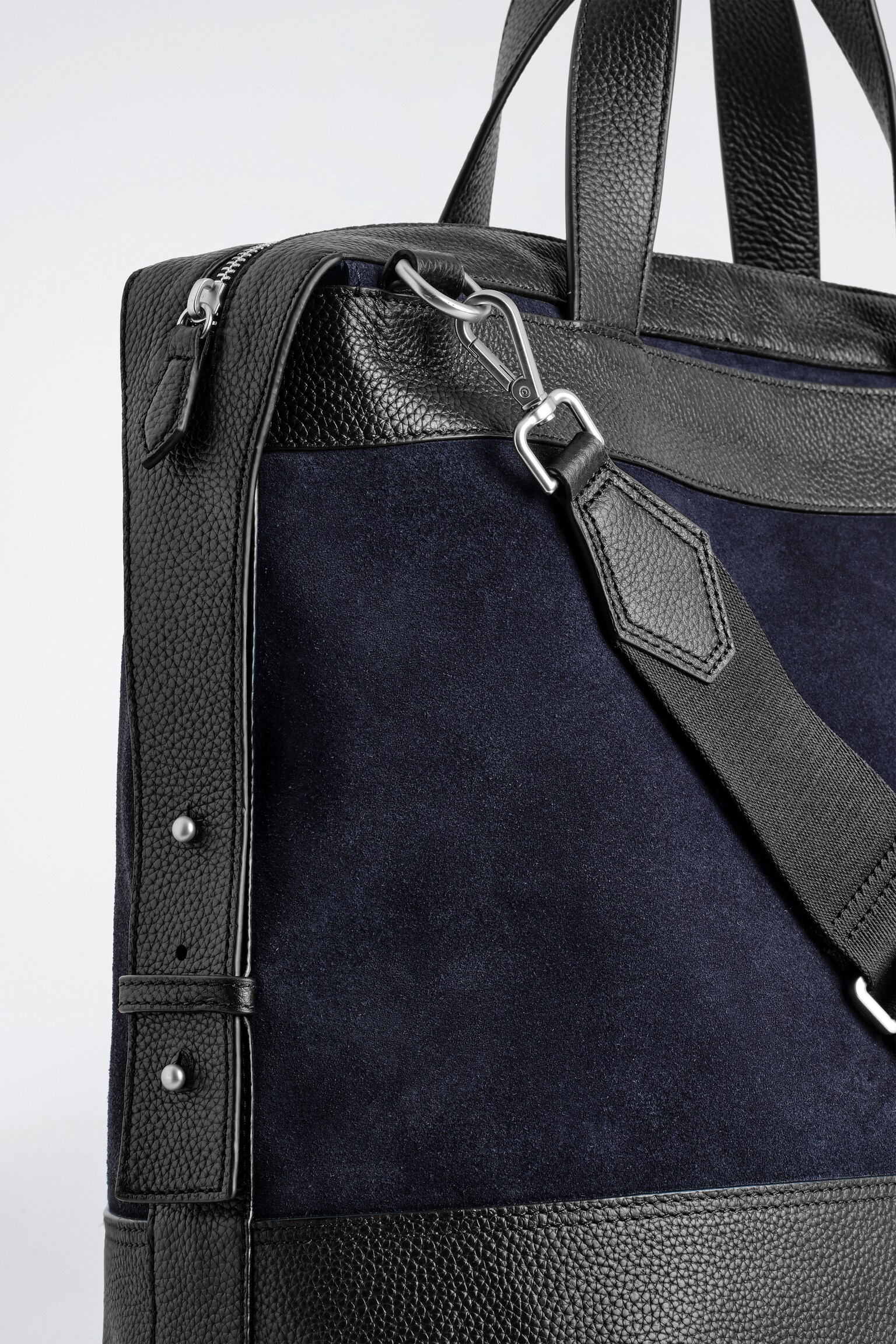 BORSA MESSENGER CITY IN PELLE - BLU NAVY/MARRONE SCURO - 4