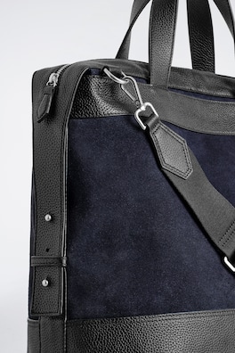 CITY MESSENGER BAG - LEATHER — NAVY 1