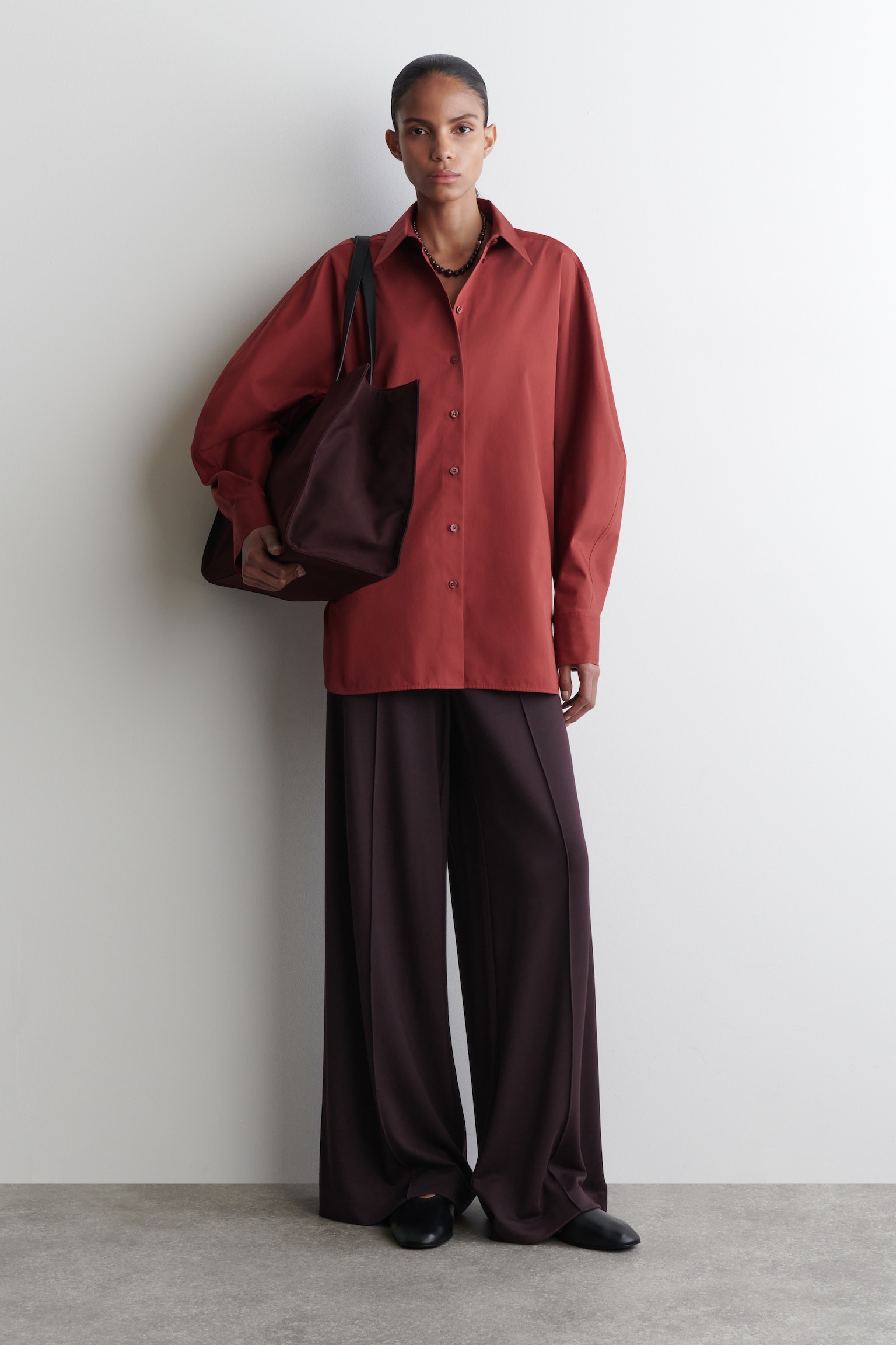 CAMISA REDONDEADA DE ALGODÓN PIMA - ROJO OSCURO/BLANCO/VERDE CLARO - 4