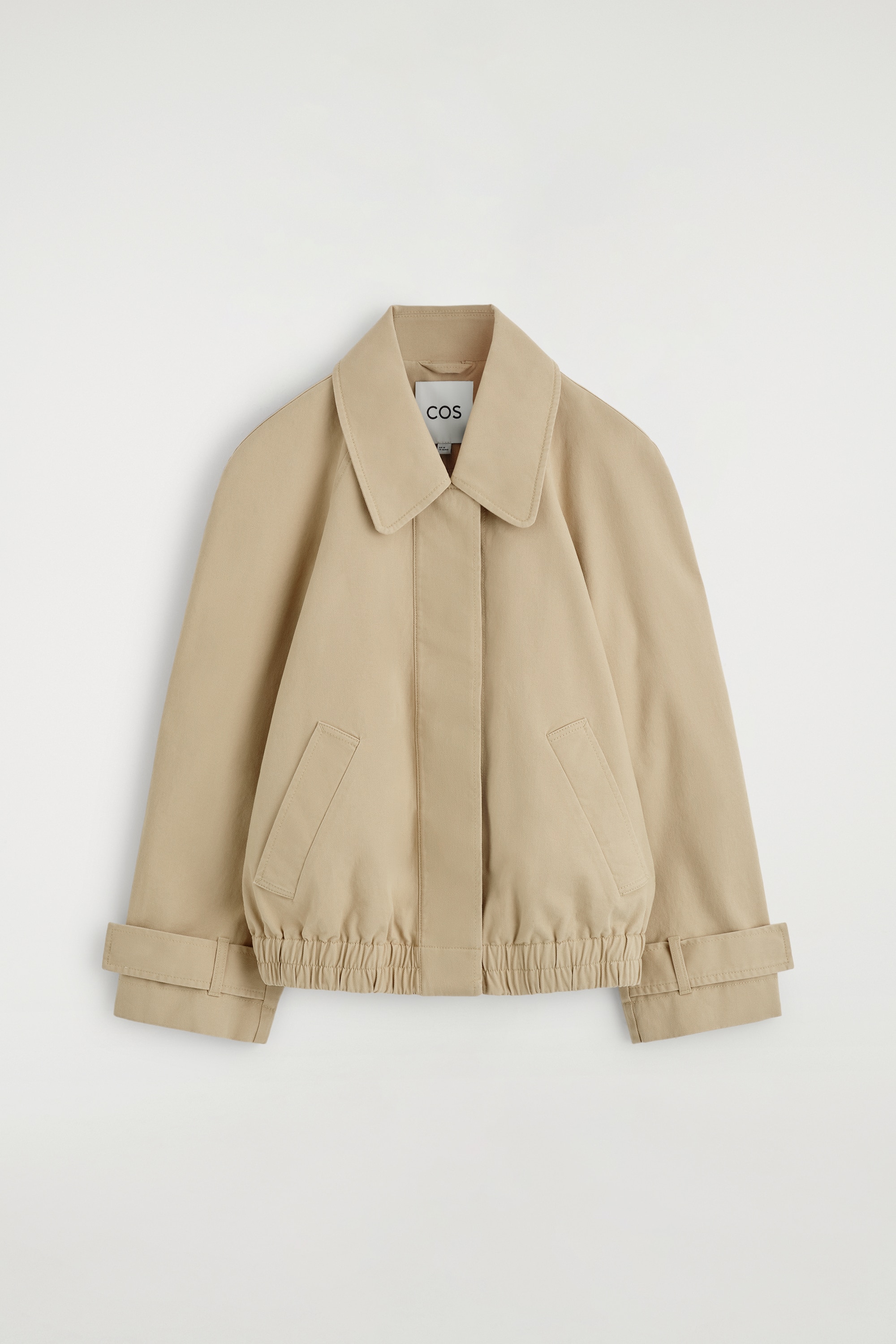 BLOUSON À SILHOUETTE ARRONDIE EN COTON - BEIGE/NOIR
