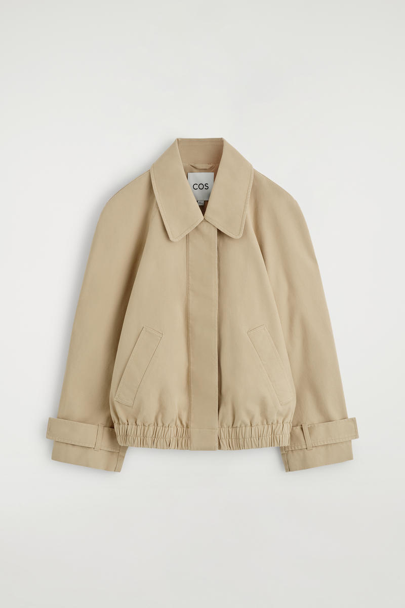 Cos Rounded Cotton Blouson Jacket In Brown