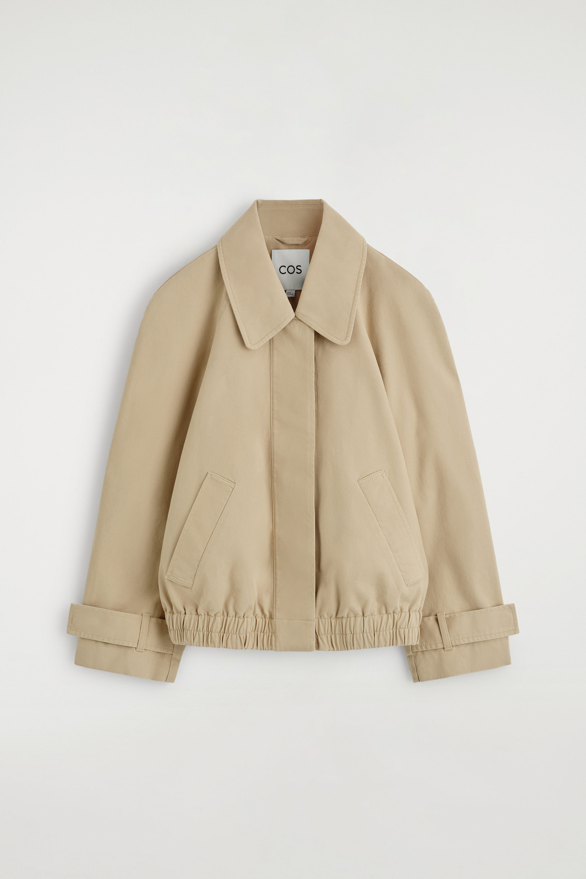 ROUNDED COTTON BLOUSON JACKET - BEIGE | COS NL