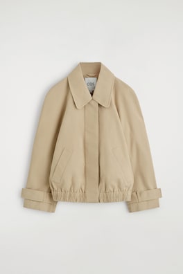 ROUNDED COTTON BLOUSON JACKET — BEIGE 8