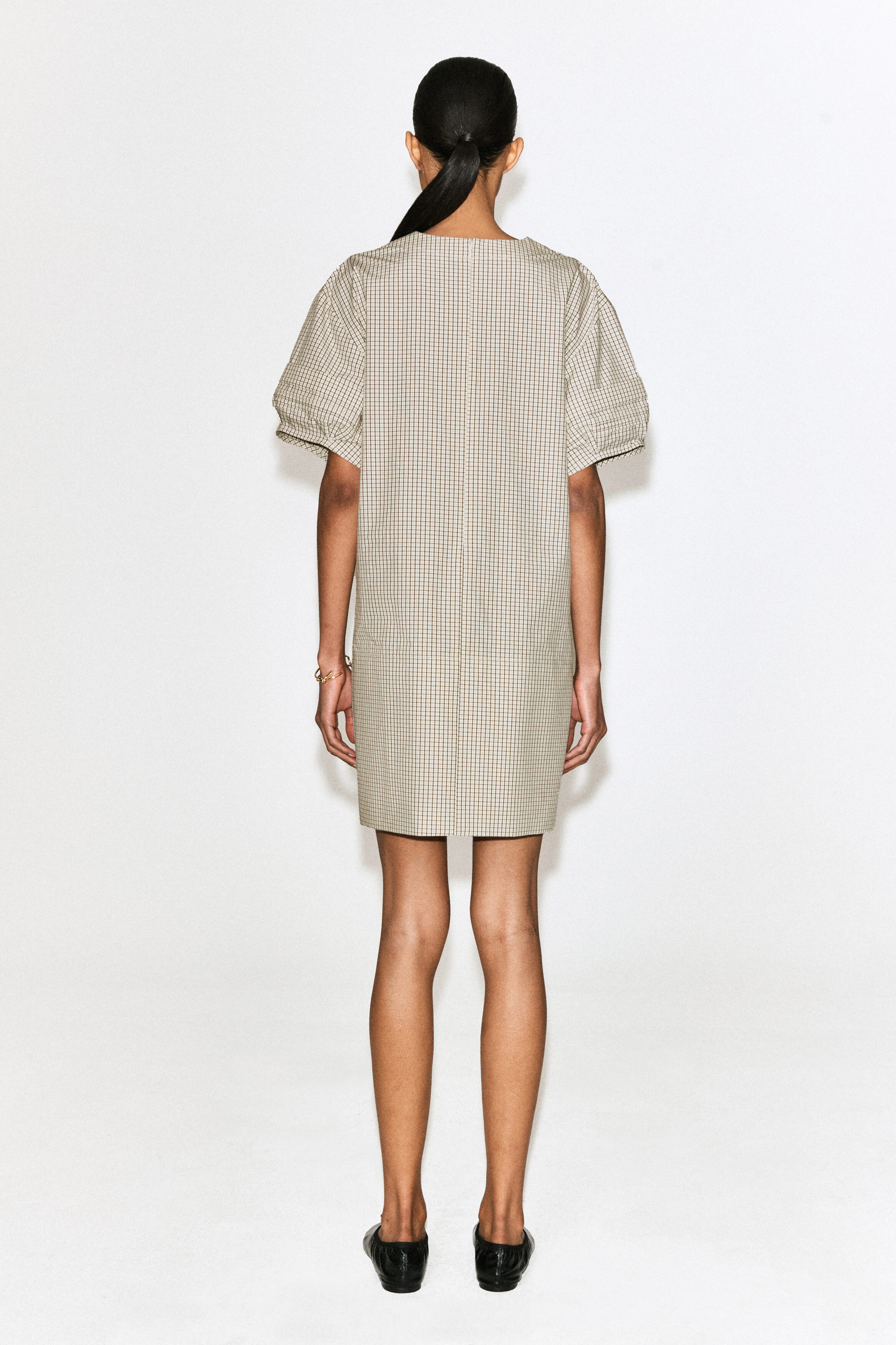 PINTUCKED COTTON MINI DRESS - thumbnail 4