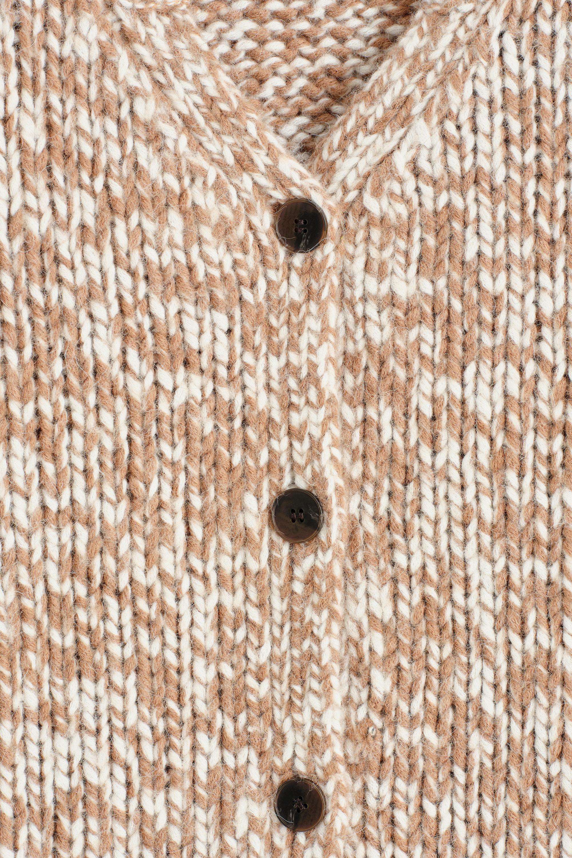 FLECKED CHUNKY WOOL-ALPACA CARDIGAN - CAMEL / ECRU | COS US