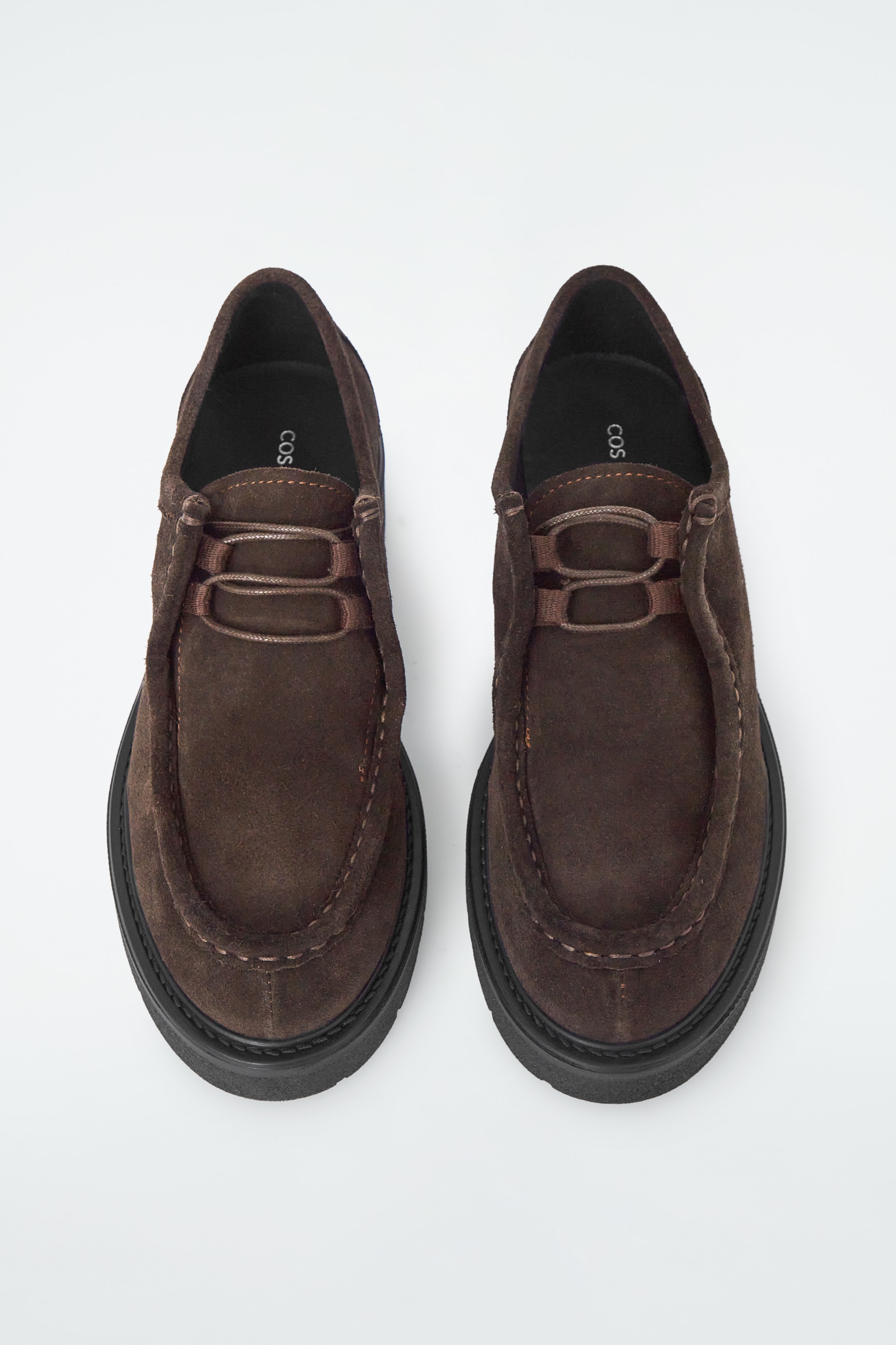 View larger image: CHUNKY SUEDE DERBY SHOES - DARK BROWN - Ladies | H&M GB 3