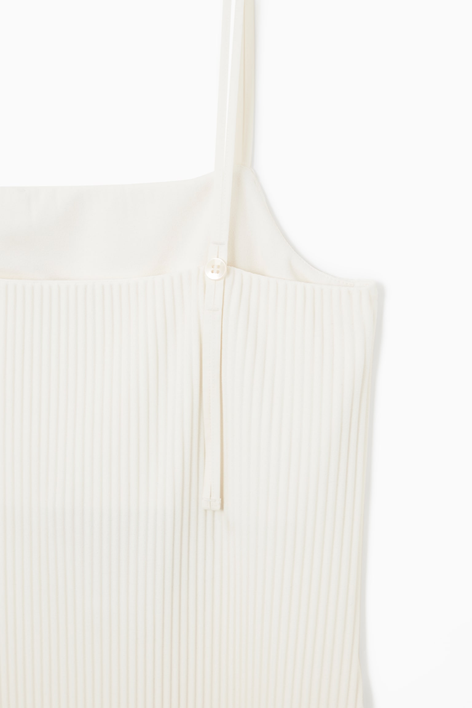 PLISSÉ MIDI SLIP DRESS - IVORY/BLACK - 2