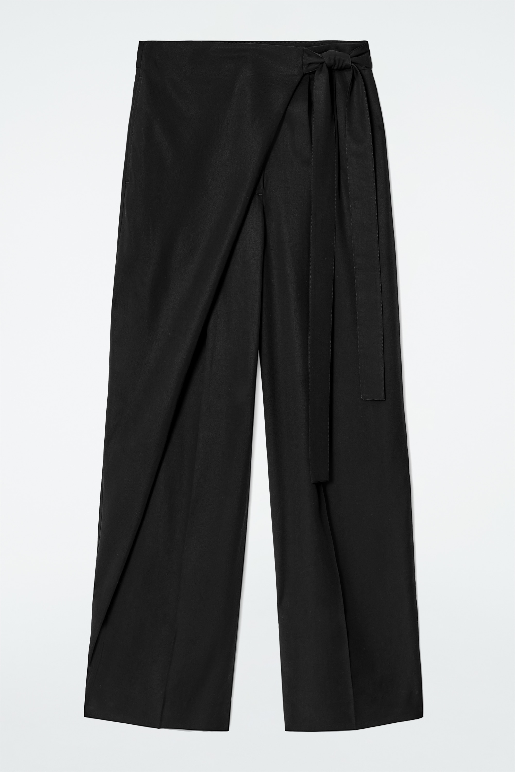 FLUID WRAP-FRONT TROUSERS - BLACK/PINK/MOLE