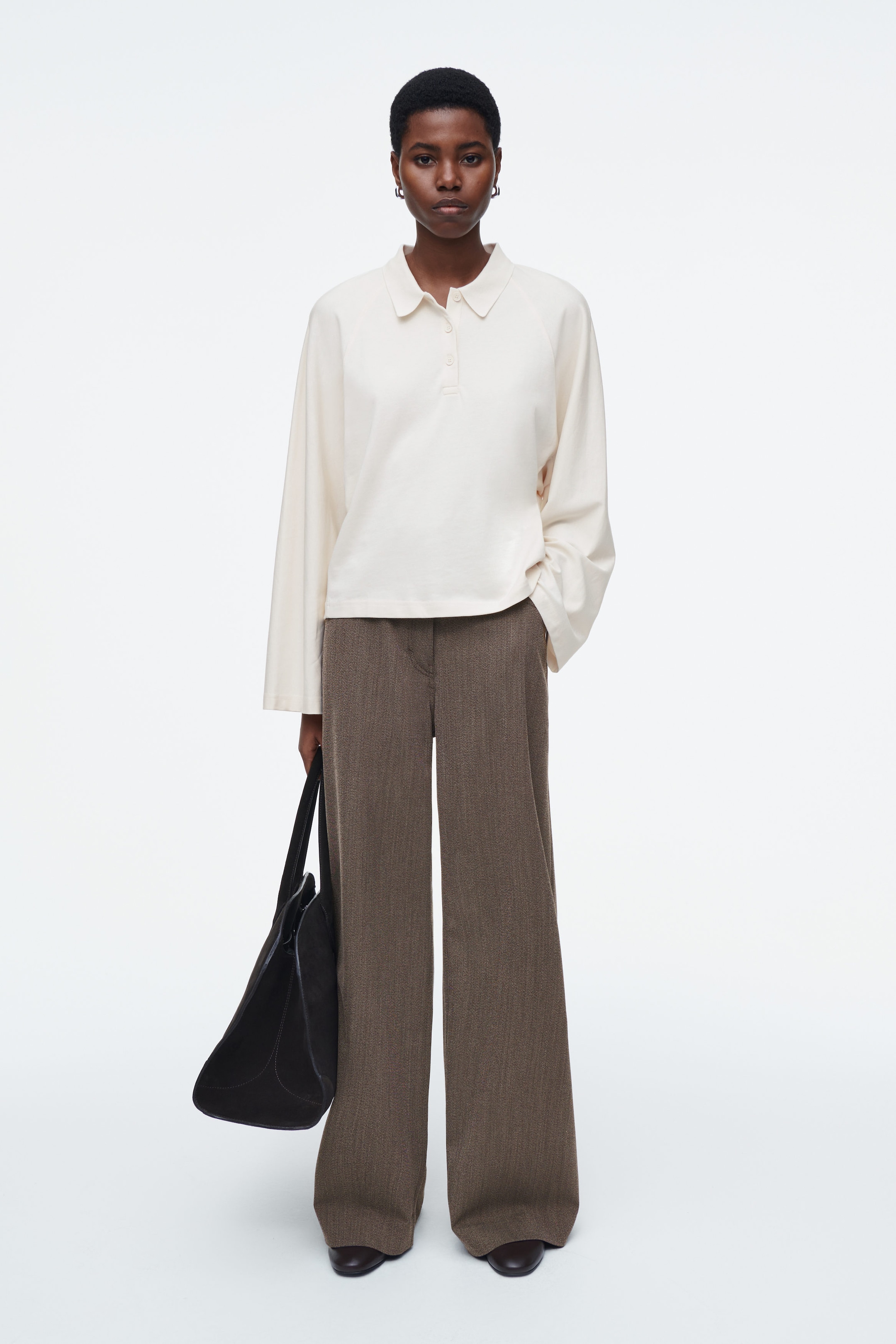 BOXY LONG-SLEEVED POLO SHIRT