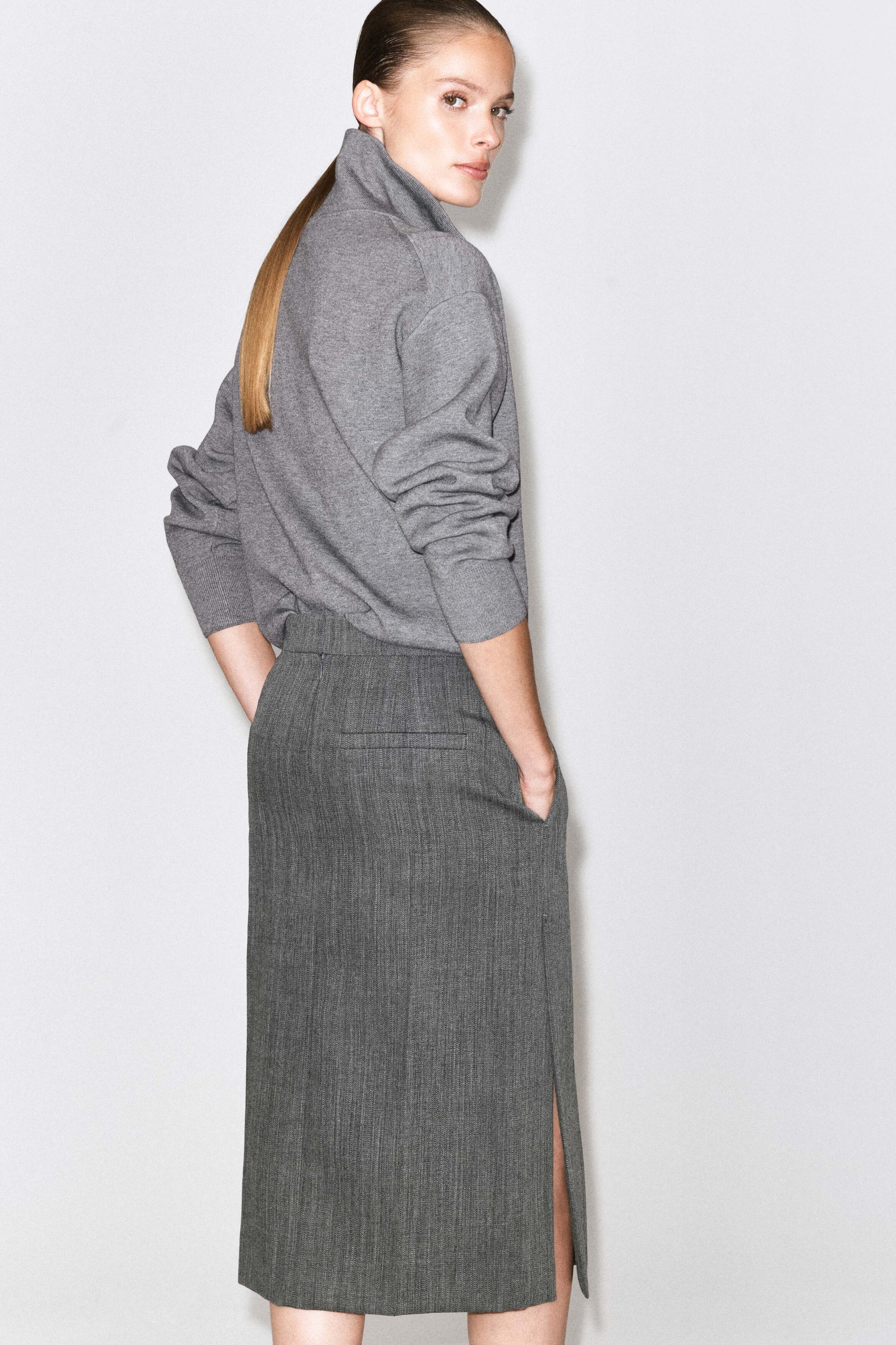 TAILORED WOOL MIDI SKIRT - thumbnail 5